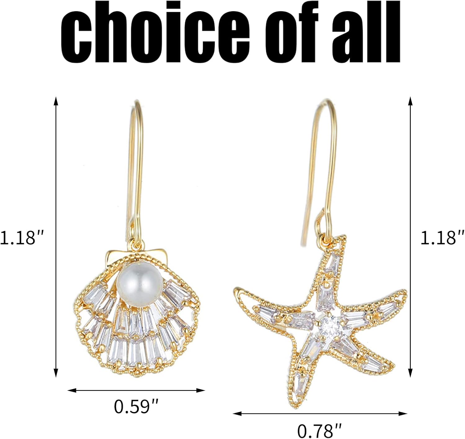 Starfish Earrings Shell Earrings Summer Beach Earrings for Women - Image 6