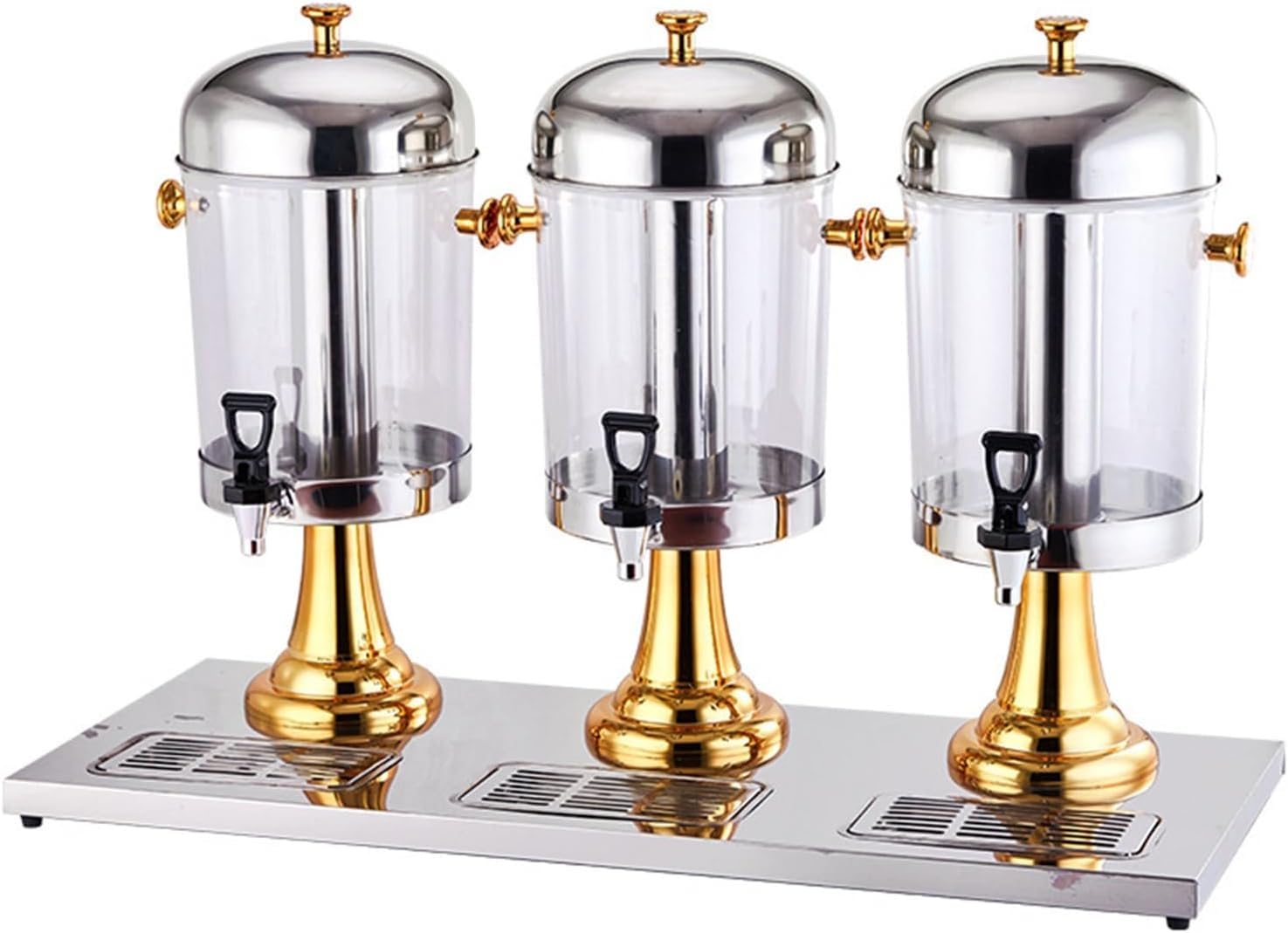 ASerZenith Stainless Steel Beverage Dispenser With Tap, Large Capacity Drink Dispenser, Juice Dispenser Serving Sealed, For Breakfast Buffet Bars Hotels(Gold-24L)