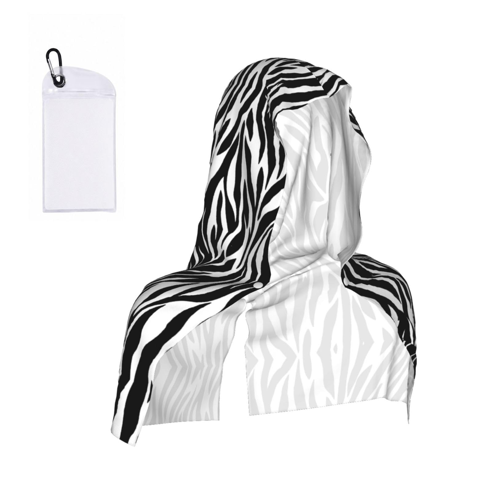 EZDLOWVBA Zebra Print Print 2 Pack Cooling Hoodie Towels,Sports Headscarf, Neck Wrap Scarf,Breathable Cooling Towel For Neck And Face, Travel, Swimming, Training