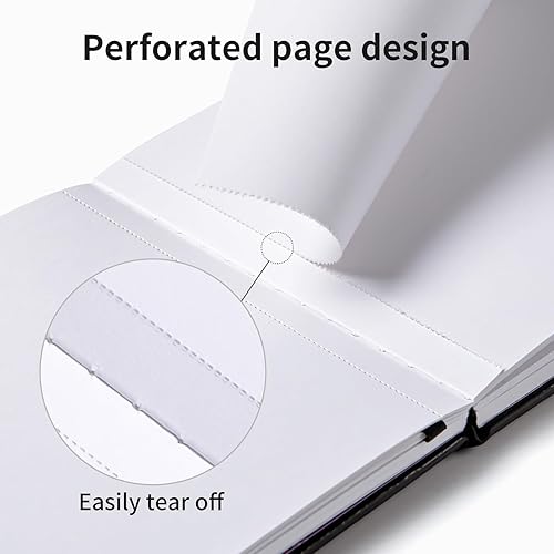 Miniatura 4 de ALKALO Cuaderno de dibujo cuadrado de 180 gsm122 libras con recinto elástico y marcador de cinta mediano negro