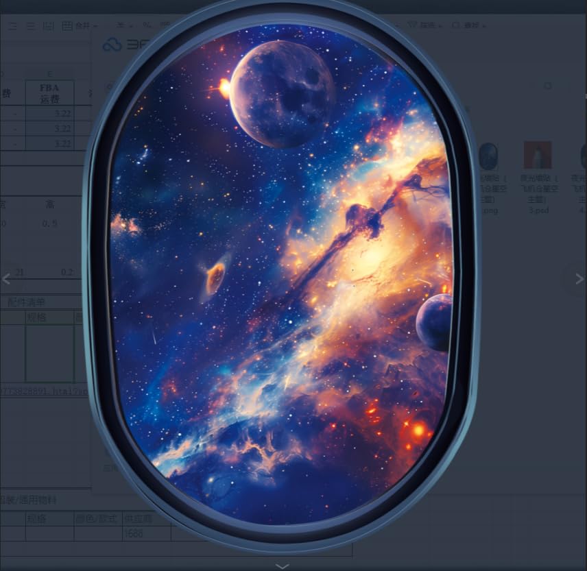 SNAIL GARDEN 4 Pcs Luminous Universe Galaxy Wall Stickers,Glow in The Dark Wall Decals,Self-Adhesion Space Themed Wall Decor,3D Wall Decor for Room,Space Room Decor for Boys(Blue Light)