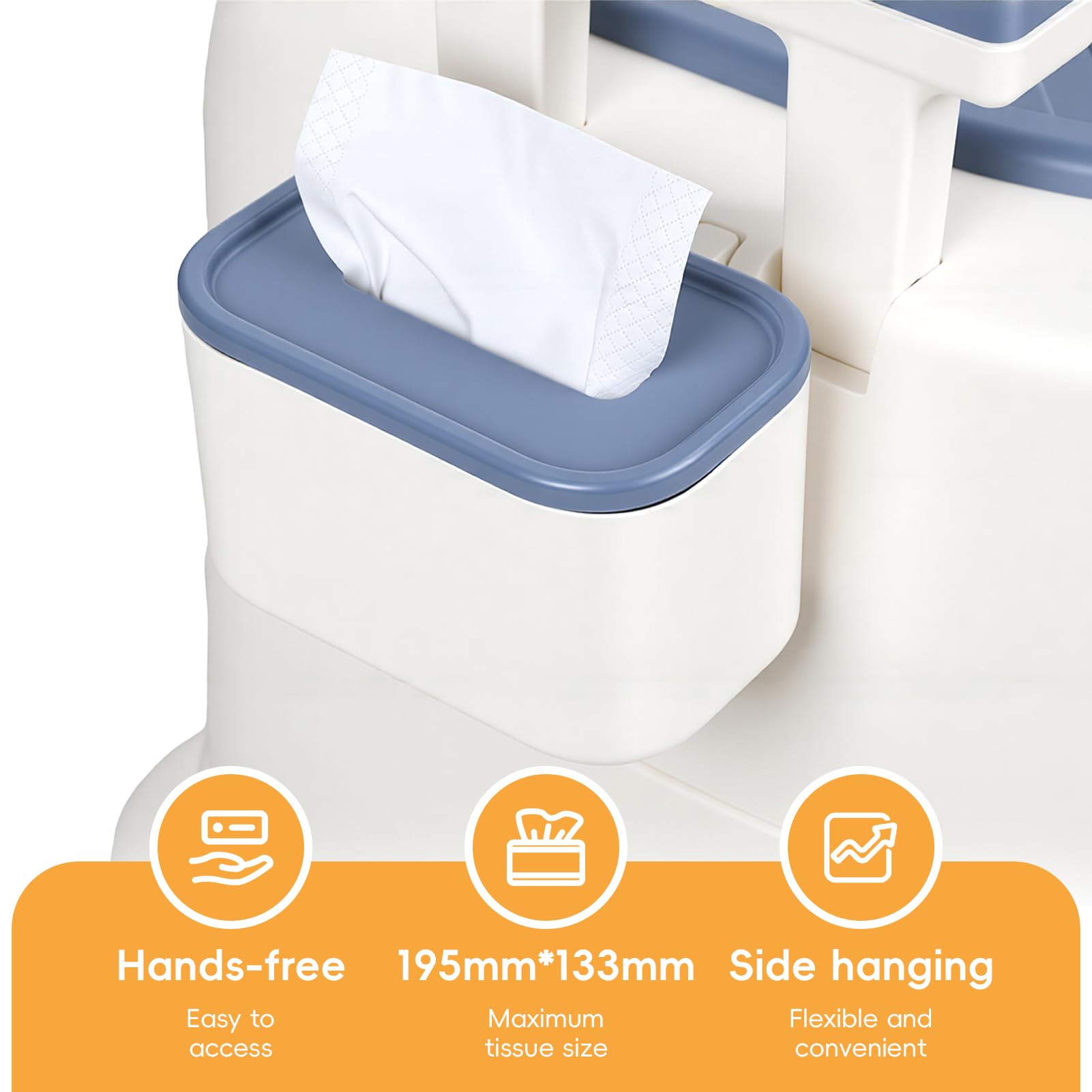 Portable Commode Chair with Removable Armrest, Bucket & Paper Holder