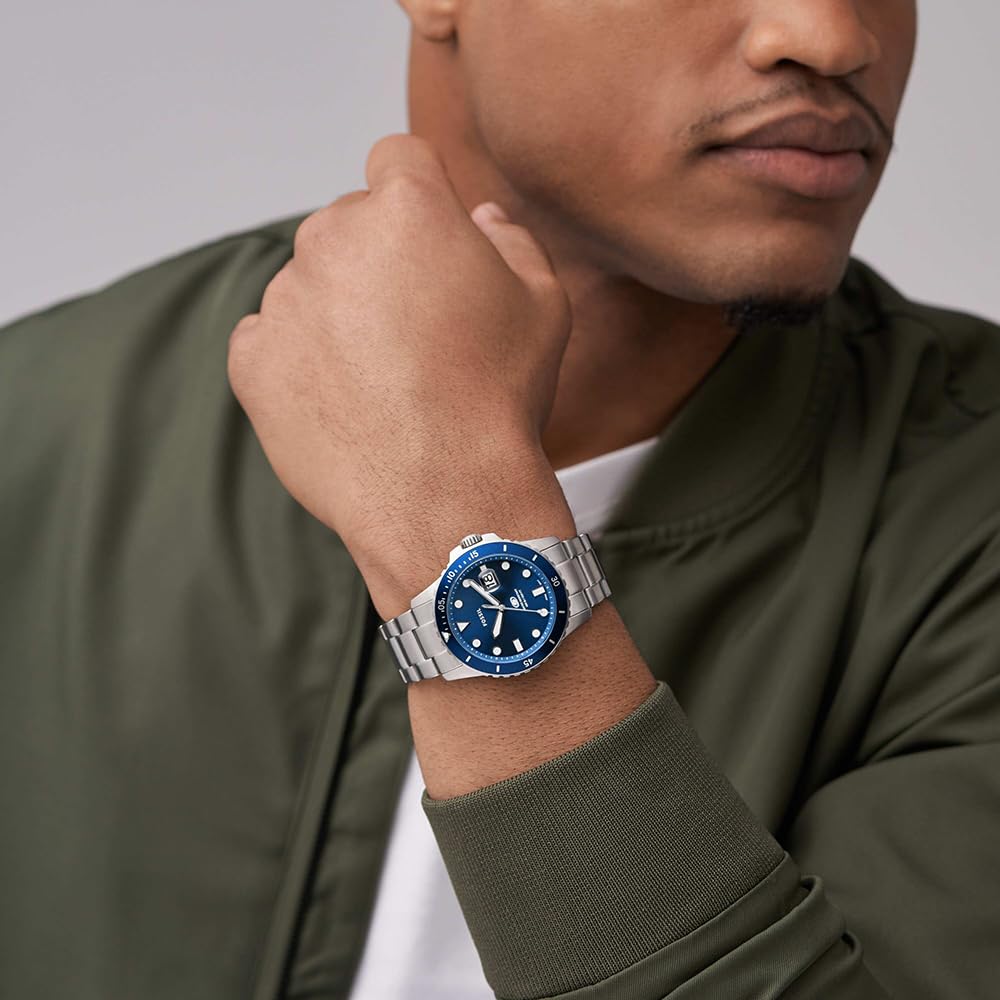 Fossil Blue Uhr Für Herren, Quarzwerk Mit Edelstahl- Oder Lederarmband