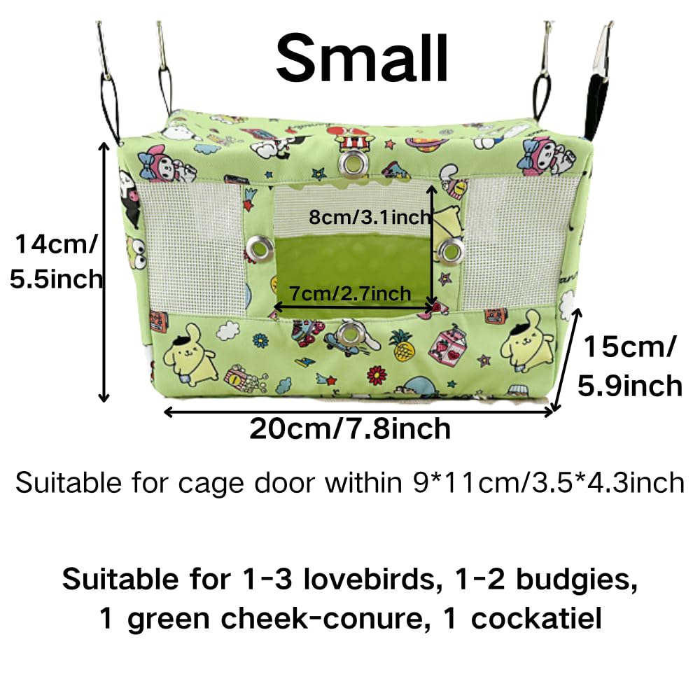 Copfeu Large Spring Summer Breathable Bird Nest House, Bird Bed for Cage, Parrot Nest Snuggle Shed Hut for Four Seasons, Easy to Install for Quaker Lovebirds (Small,Purple)