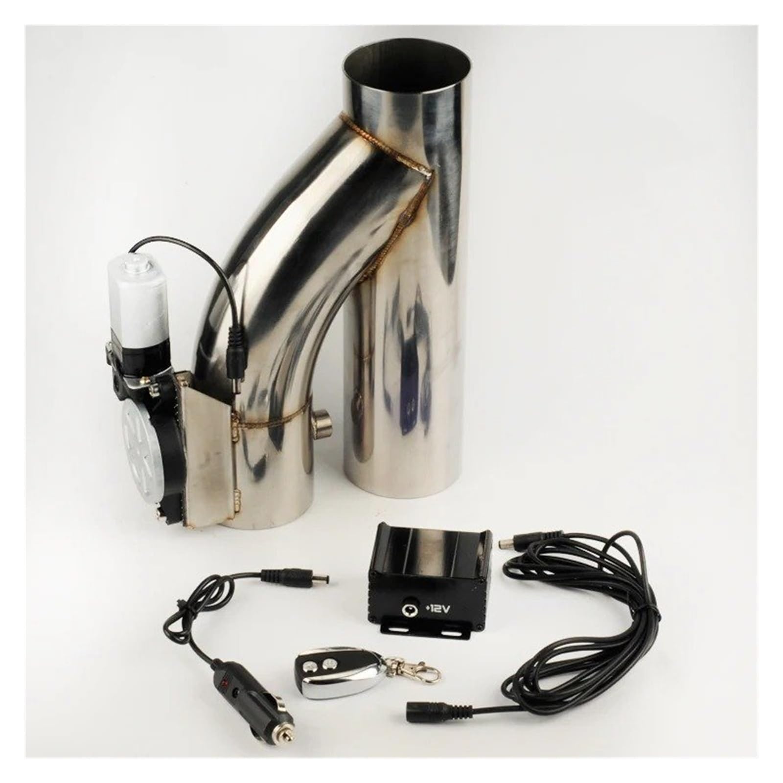 Valvola EGR Ricircolo Gas Scarico Valvola Di Intercettazione Elettrica Dello Scarico Universale Per Tubi A Y In ACCIAIO INOSSIDABILE Da 2 "/2,5''/3" Con Pulsante Remoto YYR