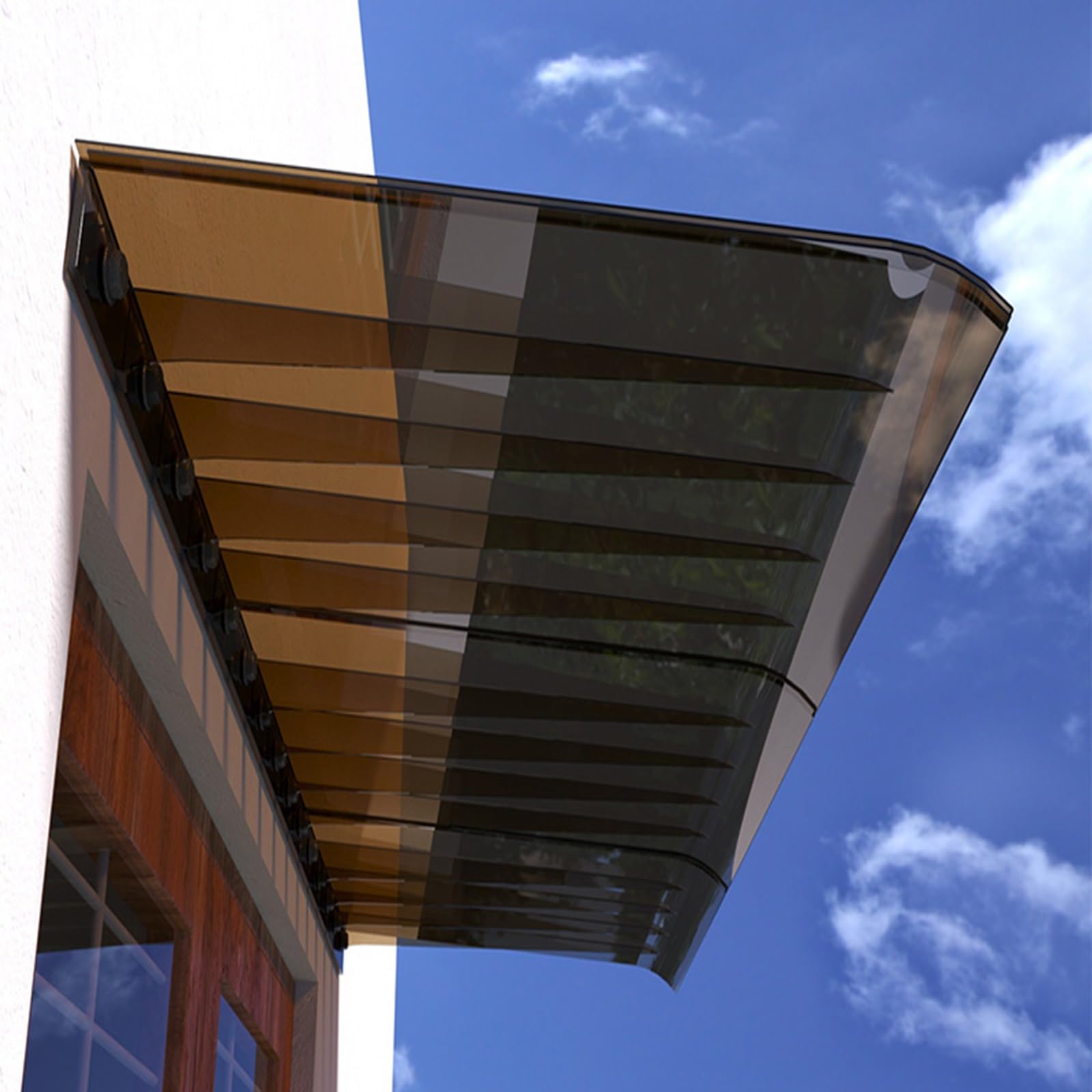 CZYZMDD Transparent Polycarbonate Door Canopy WeatherResistant Porch Awning for Entrance 4001500mm Durable Outdoor Shelter Windows 35x80x5cm