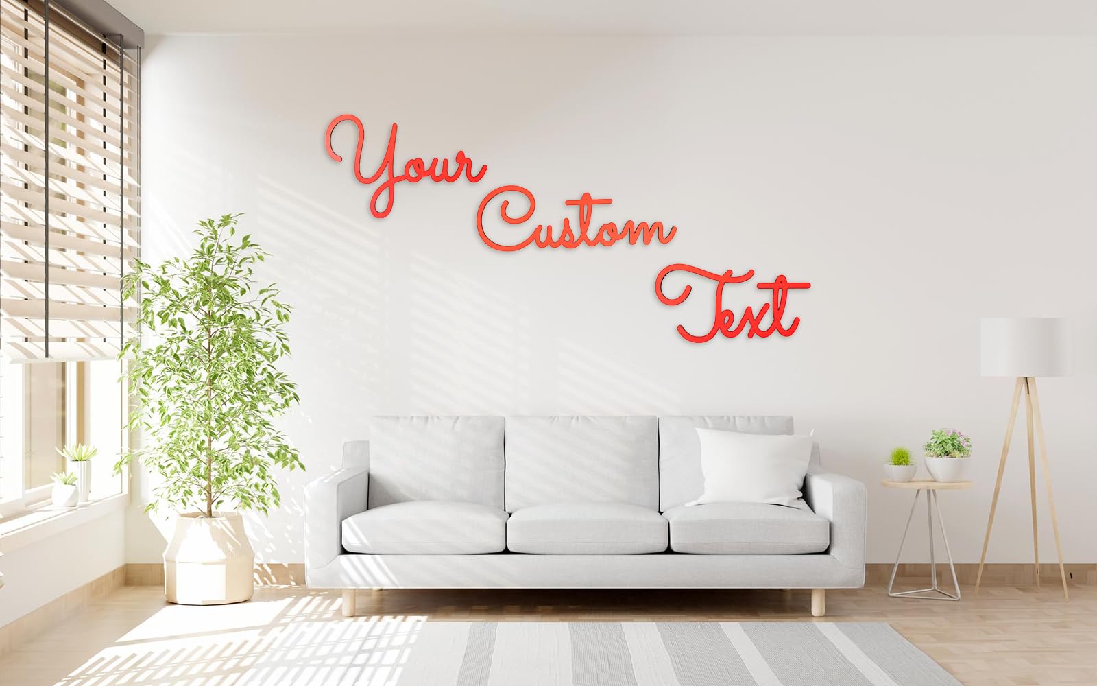 Custom Wood Words - Personalised Wooden Name Sign for Home Decor, Wall Art & Nursery - Cursive Letter Cutouts for Wedding, Business Logo - Handmade Wood Text Signs, Room Decor with Colour Options