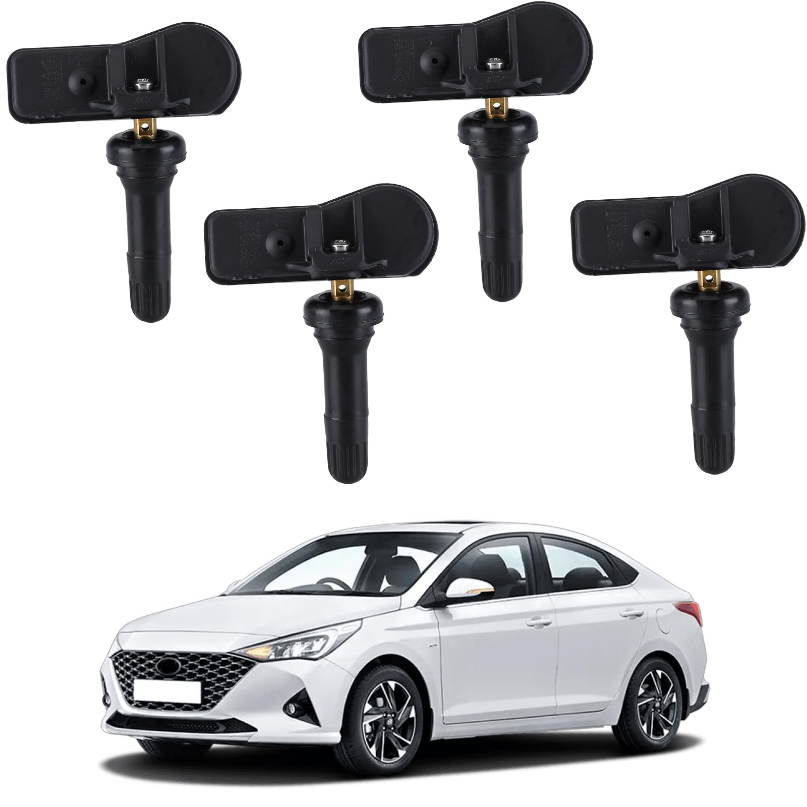 LICHENGTAI 4 sztuki 52933C8000 TPMS czujnik ciśnienia w oponach kompatybilny z Hyundai i20 iX35 Santa Fé Sonata VII Tucson RDKS system kontroli ciśnienia w oponach TPM226, TXS152, 52933C100, 4 sztuki