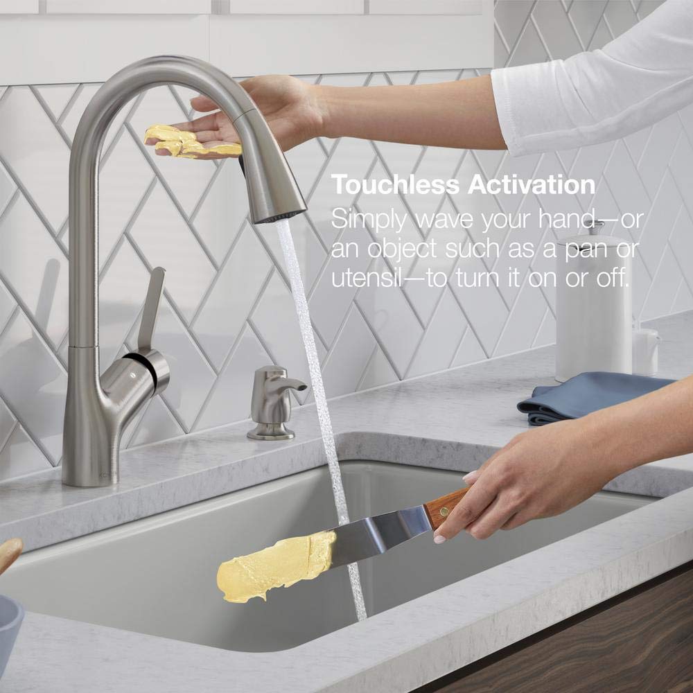 Kohler Setra　水栓　シングルハンドル　タッチレス　プルダウンスプレー Amazon.co.jp: Kohler Setra シングルハンドル プルダウン