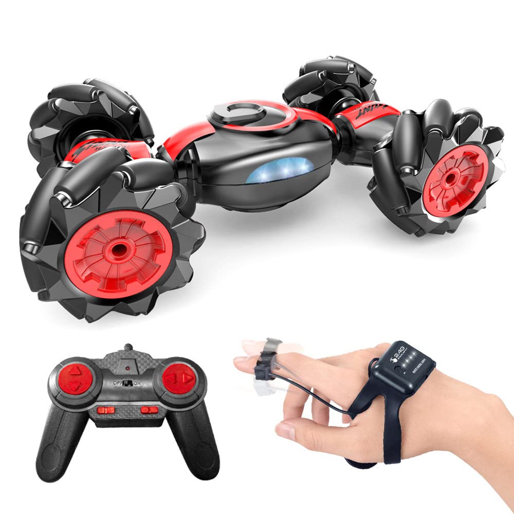 Tech Plus Speed Pioneer RC Car Toys,RC Car Stunt Remote Control Car Twisting Drift Car 2.4GHz Gesture Sensor Watch Control Toy Cars Off Road Vehicle 360 Flips with Lights Music for Boys Girls Kids