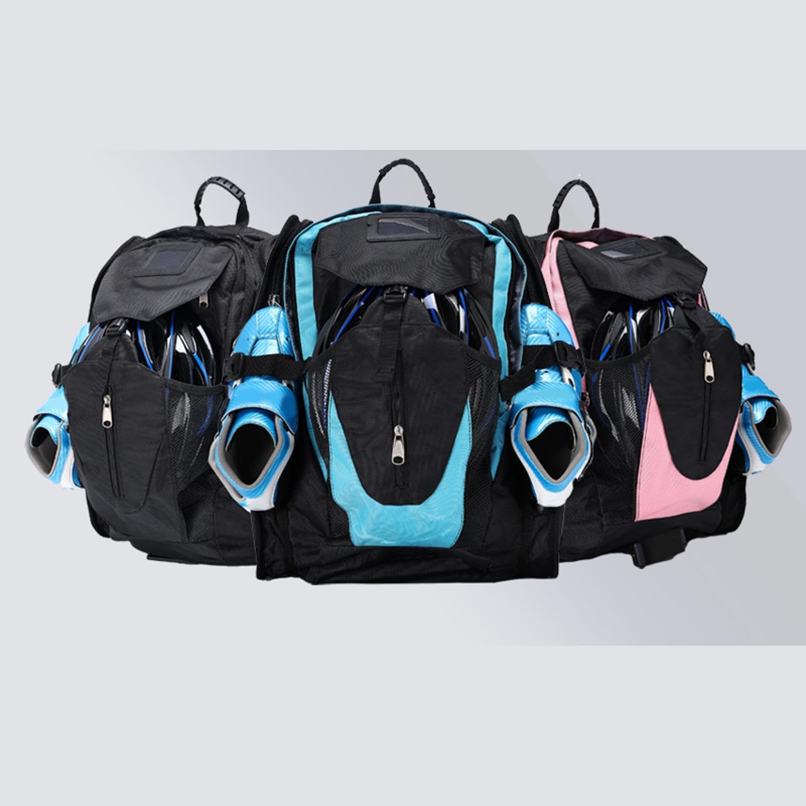 Professionelle Speedskating und Inline Skating Tasche, Eislauf Taschen, Verstellbarer Schultergurt, Stauraum für Schutzausrüstung und Zubehör, Rosa, L