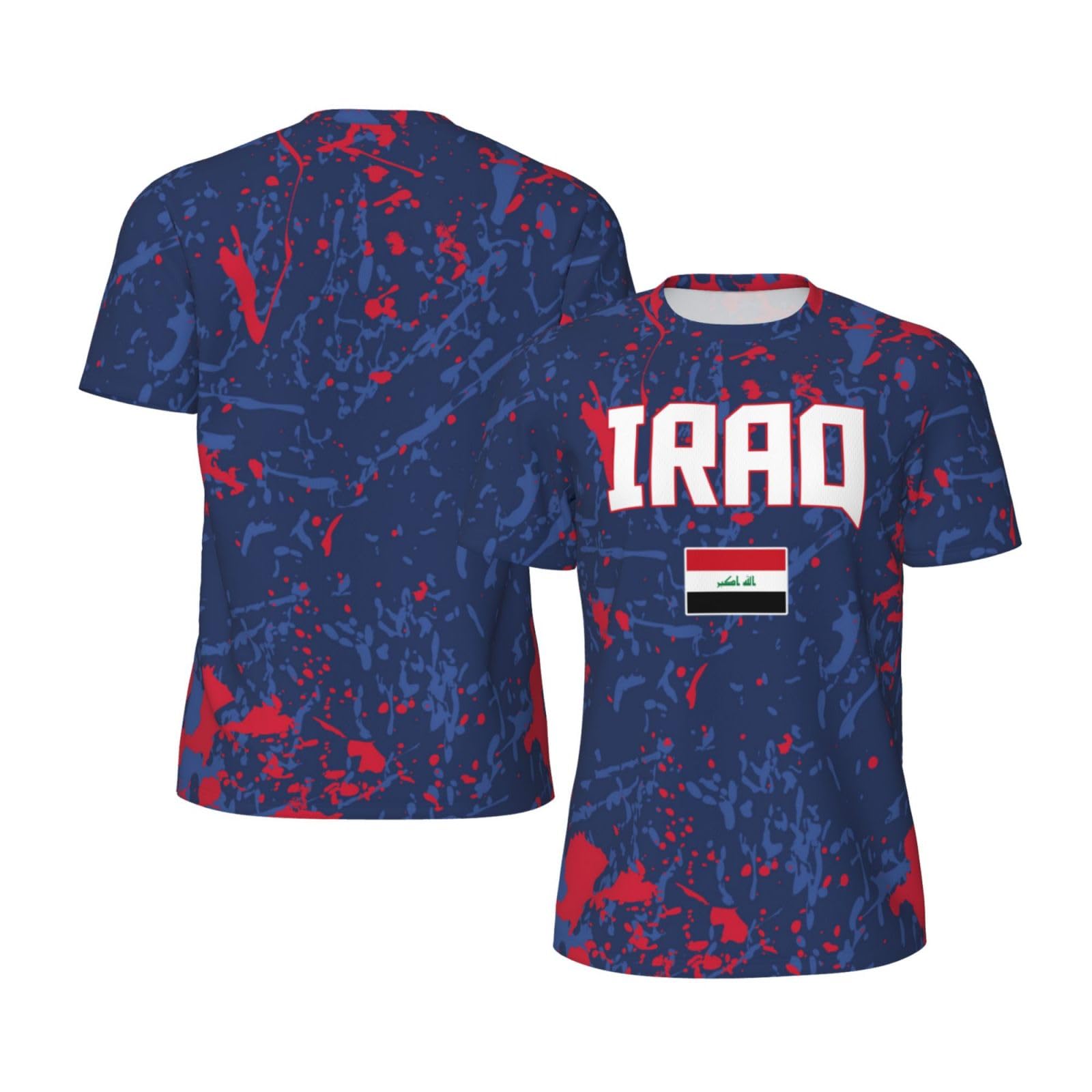 DABOYOZHZH Iraq Flag Cool Iraqans (114) Sports Jersey Mesh T-Shirt 3D Print for Running Cycling Soccer Tennis Fitness Climbing Shirts