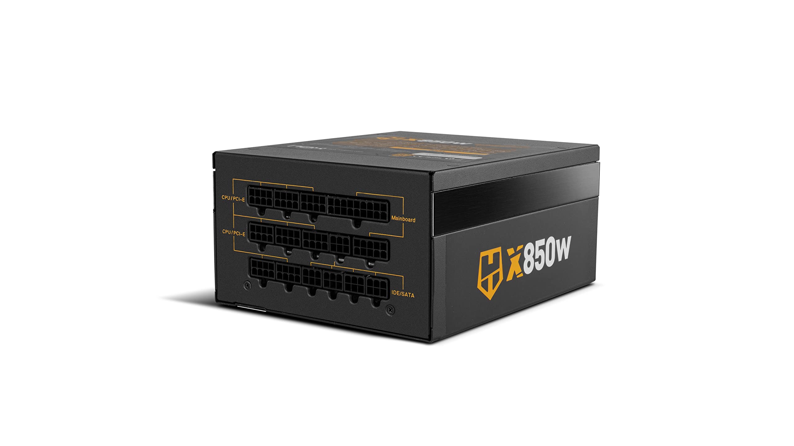 Nox Hummer X 850W 80 Plus Gold -NXHUMMERX850WGD- Netzteil 850W ATX 12V Ultra Leise 120mm Lüfter Japanische elektronische Kondensatoren schwarz