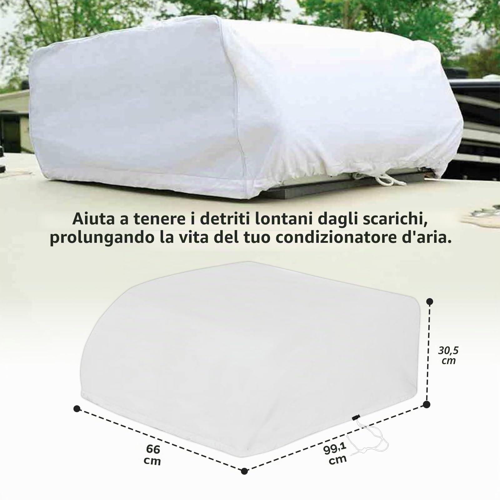 Copertura del condizionatore d'aria RV - Camper Trailer AC Protezione antipolvere , impermeabile compatibile con Dometic Brisk II, Coleman Mach I, II, III, Mach 3 Plusc, 39 "Lx26" W