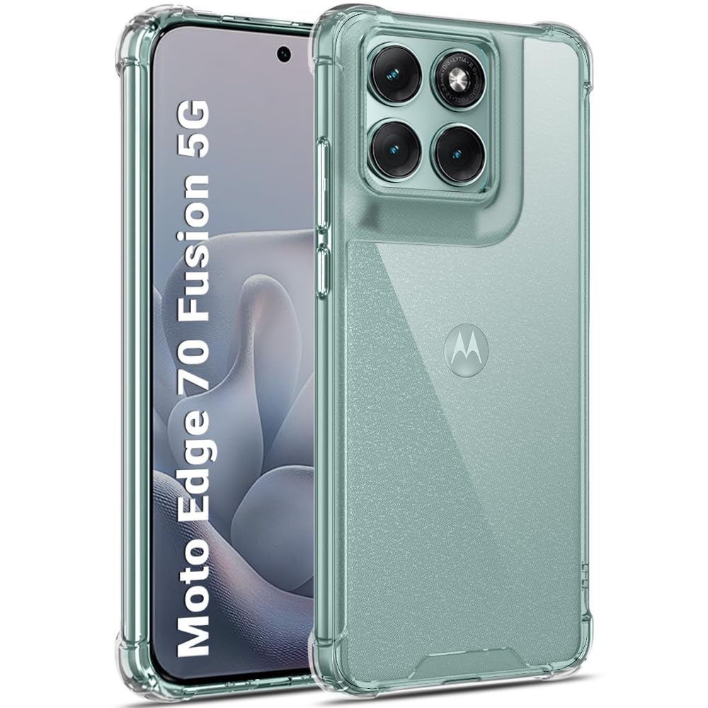 TheGiftKart Crystal Clear Back Cover Case for Motorola Moto Edge 70 Fusion 5G | 360 Degree Protection | Shock Proof Design | Transparent Back Case Cover (PC & TPU, Transparent Bumper)-image-13