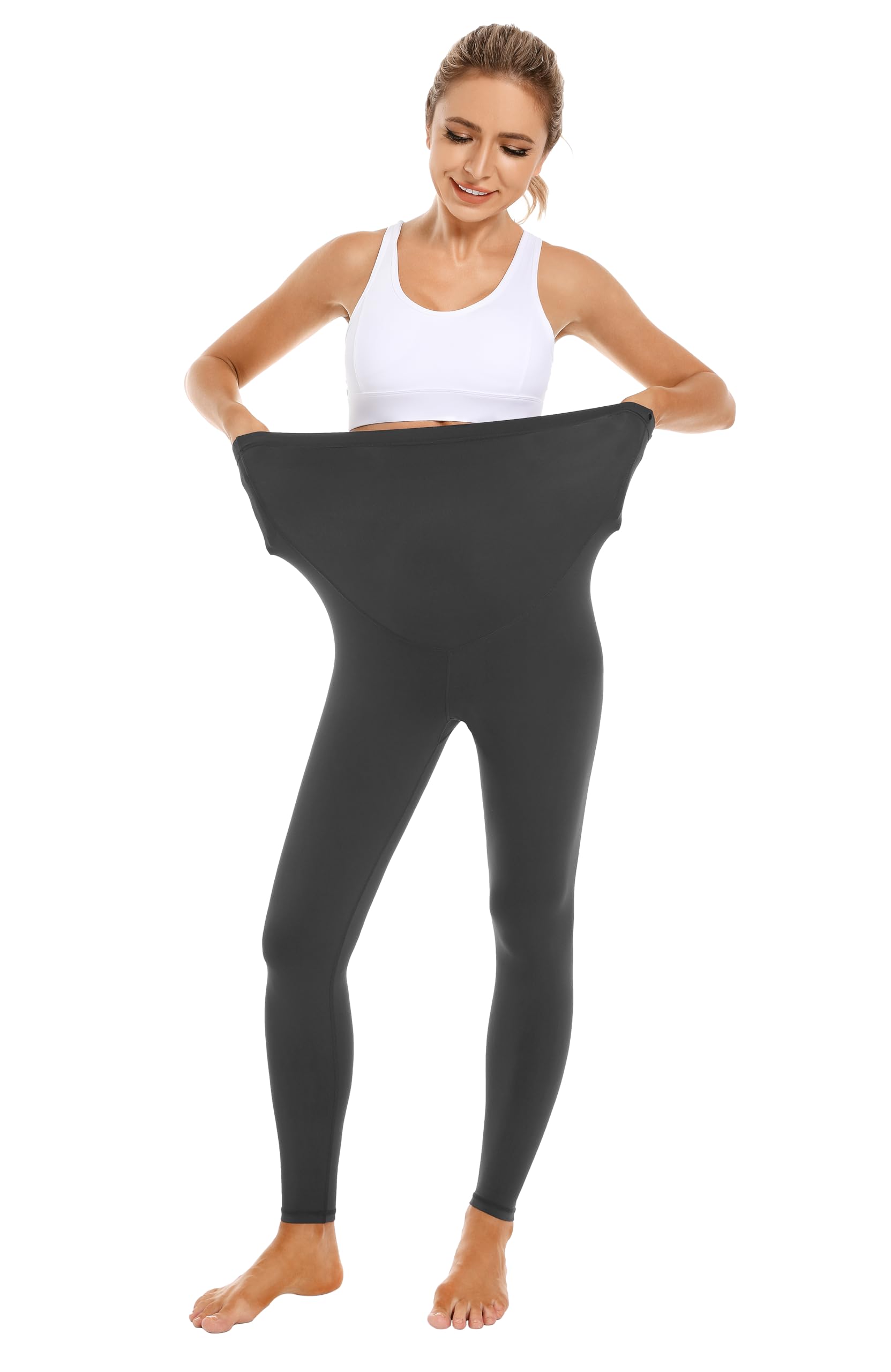 Foucome Damen Over Bump Super Soft Support Mutterschaft Leggings Cropped Pants
