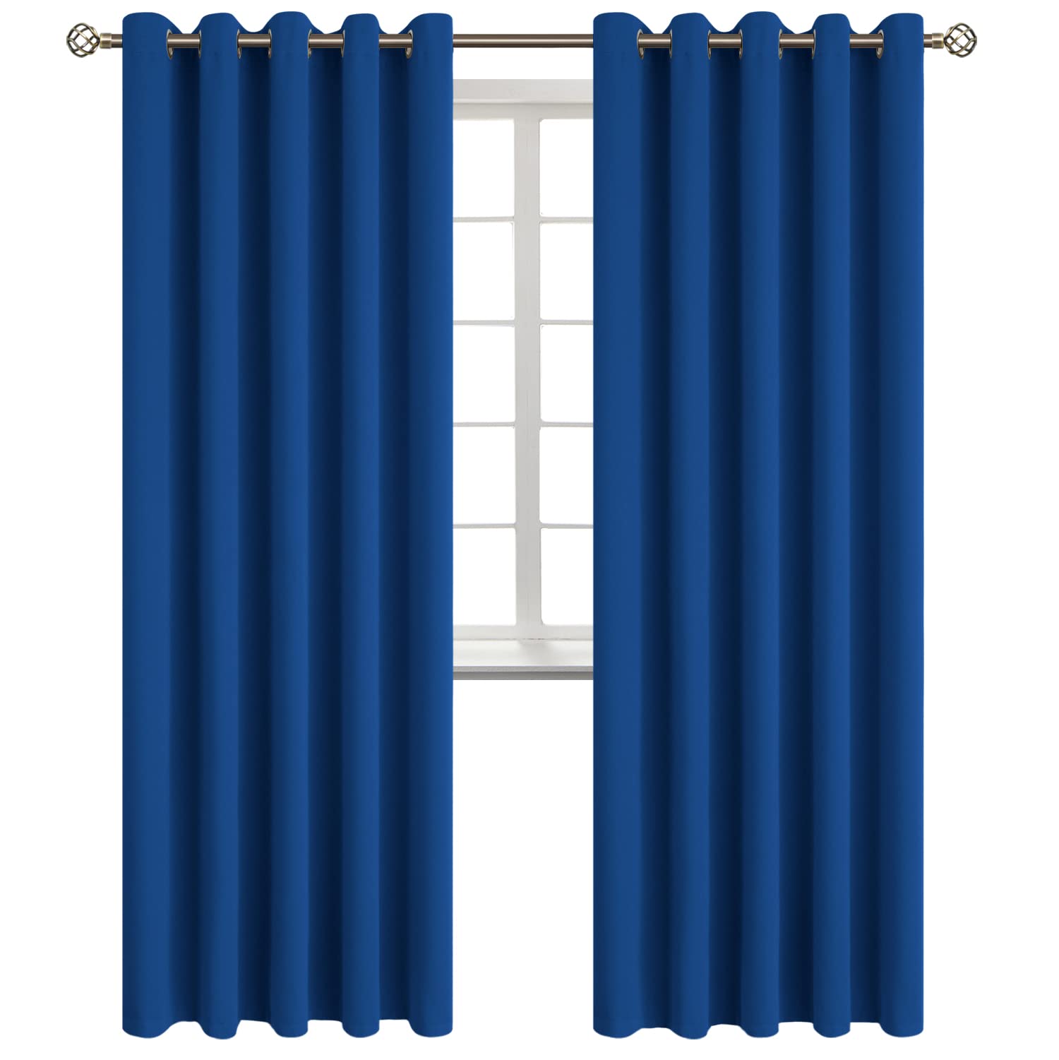 BGment Royal Blue Blackout Curtains for Living Room 84 Inch Long - 2 Panels