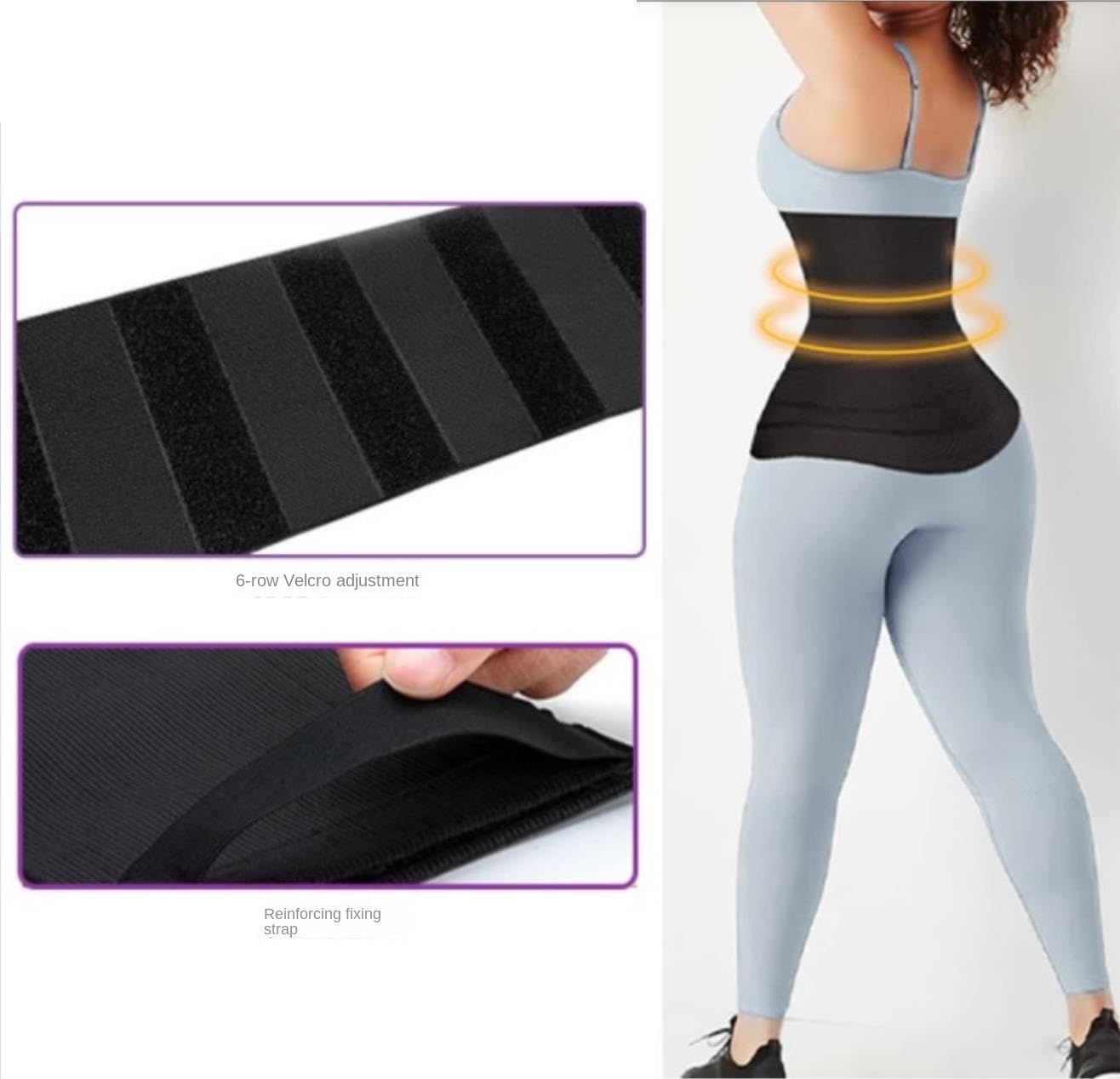 Fascia Lombare Schiena Cintura Dimagrante Shapewear Body Shaper Guaine Sportive Fascia per La Vita Postpartum per Pancia Regolabile Ergonomico Elastica(4 Meters)