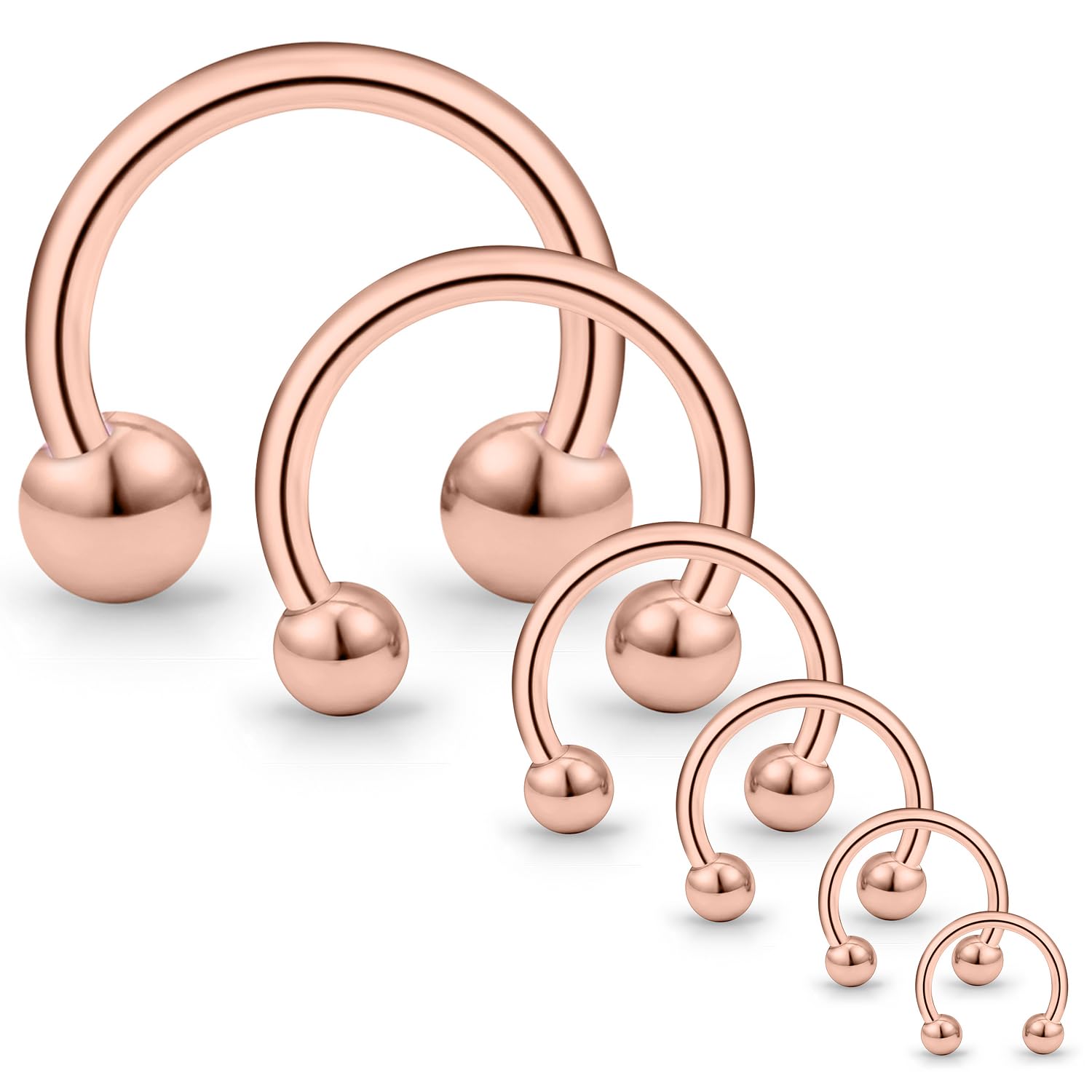 Cisyozi 20G 16G 14G 12G 8G 6G Septum Stretching kit Ear Gauges Tunnels Plugs Earrings Stretcher Surgical Steel Horseshoes Septum Nose Eyebrow Lip Rings Tragus Helix Cartilage Earring Piercing Jewelry