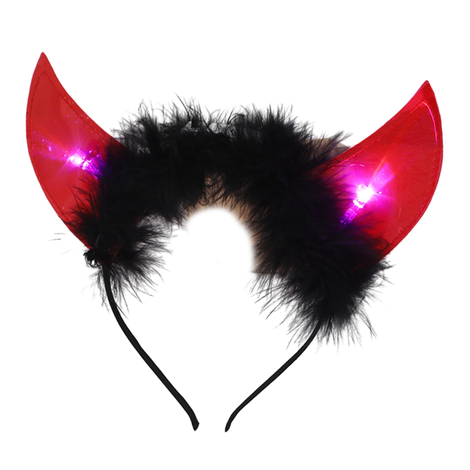 Jazuaiao Up Horn Hairband Cow Horns Hairbands for Halloween Celebrations and Role Playing Activities Light Up Horn Headband HeadbandGlow Accessory