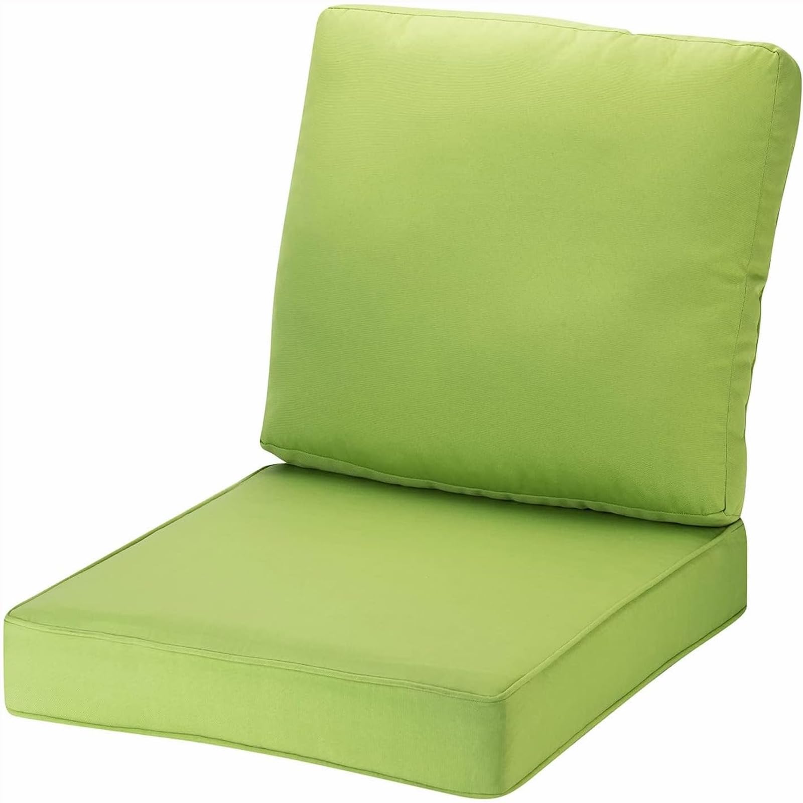 TENAGE Outdoor Chair Cushions,Waterproof Patio Furniture Back & Deep Seat Cushion Set with zipper and Anti-Slip Straps for Indoor Garden Camping 55 * 55cm green