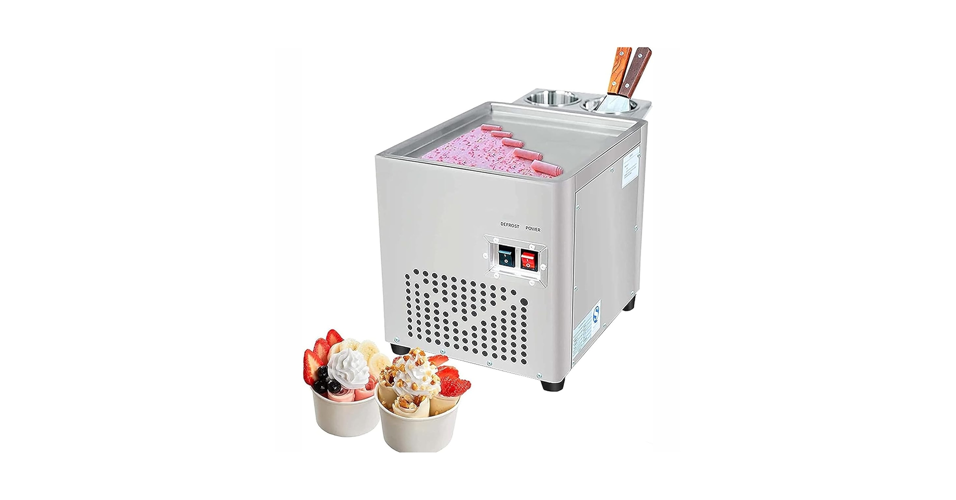 ロールアイスマシン(Roll ice machine for business) Amazon.co.jp: 業務用アイスクリームロールマシン |シングル