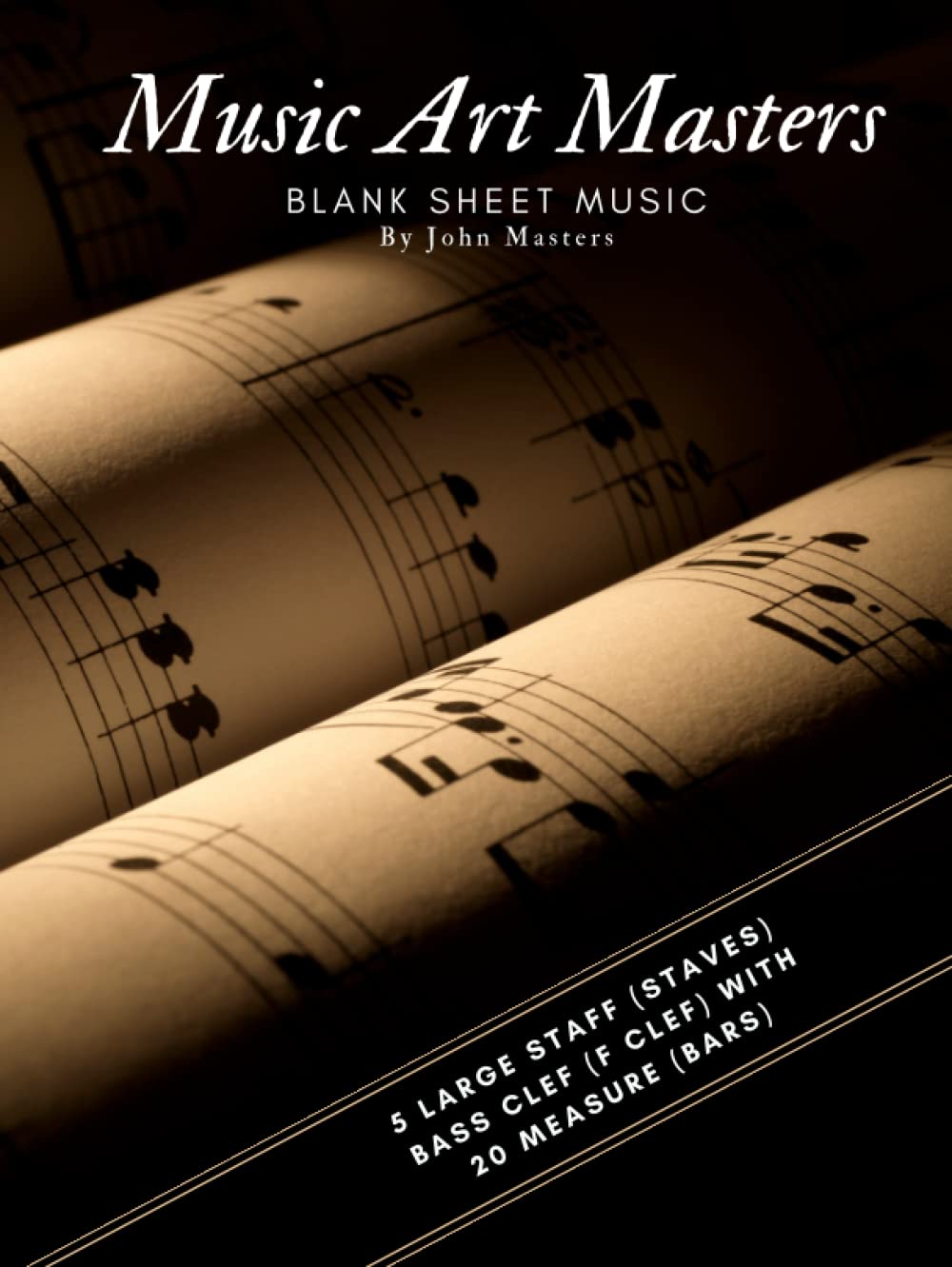 Cahier de musique rigide clé de fa pour les compositions des artistes exigeants