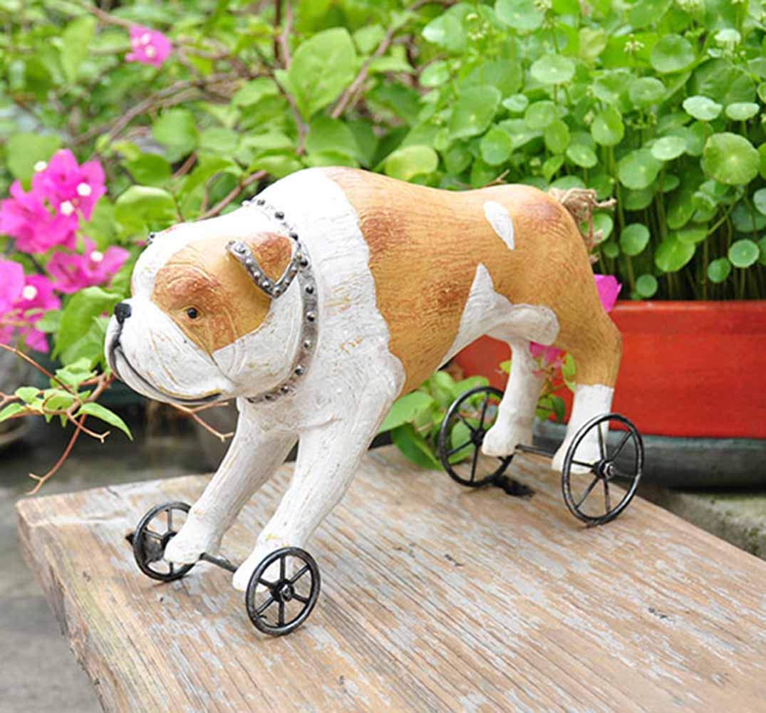 アンティーク　ガーデン　置物　ブルドッグ　犬 Amazon.co.jp: 絶妙な彫刻犬の庭の彫像、クリエイティブアンティーク犬
