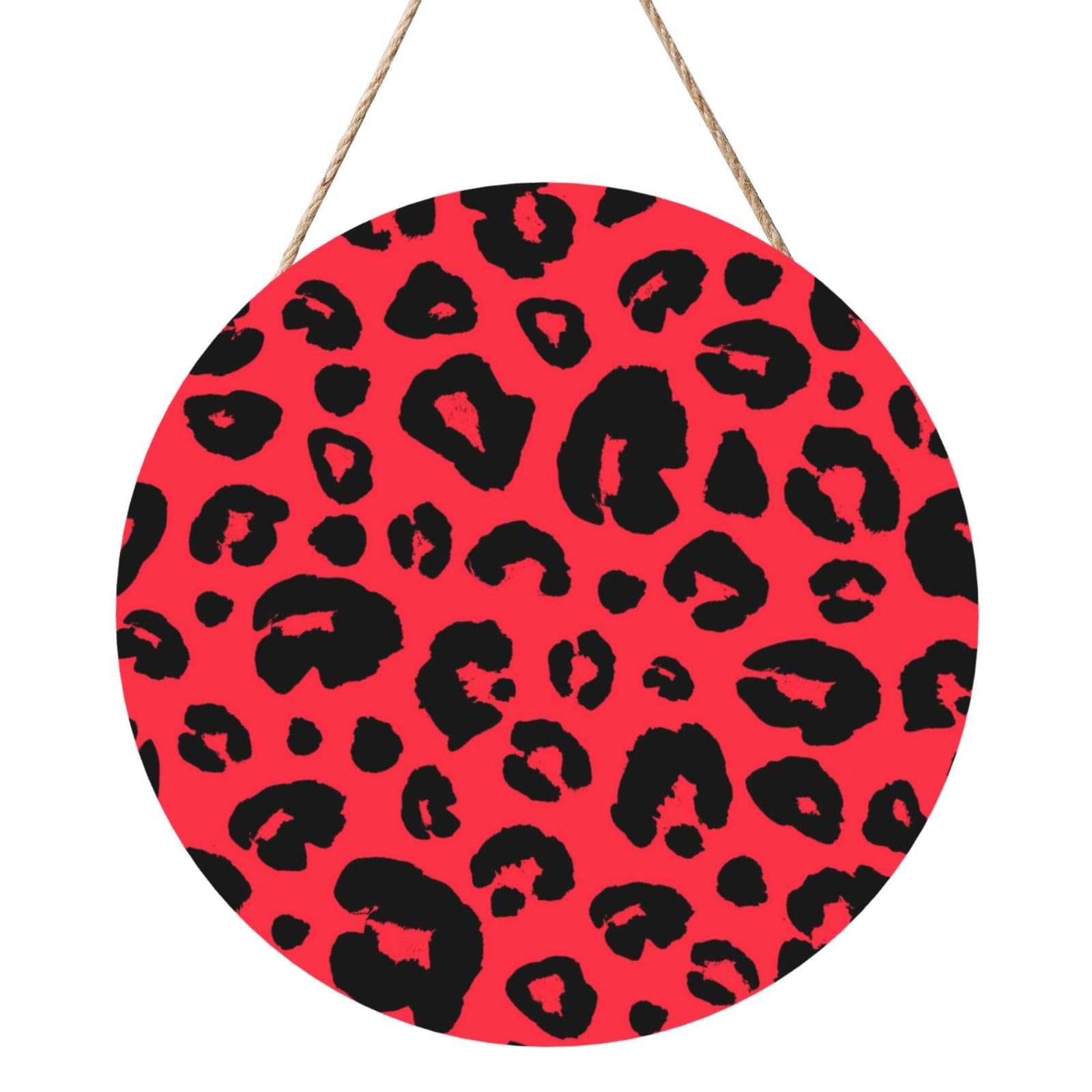 InOmak Leopard Lion Tiger Animal Pri, Round Wood Panel Painting 12 in, Wall Hanging Painting For Home