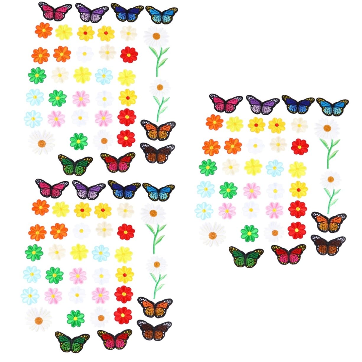 STOBOK 117piezas Parche Bordado De Margaritas y Termoadhesivas Para Decoración De Ropa y Manualidades