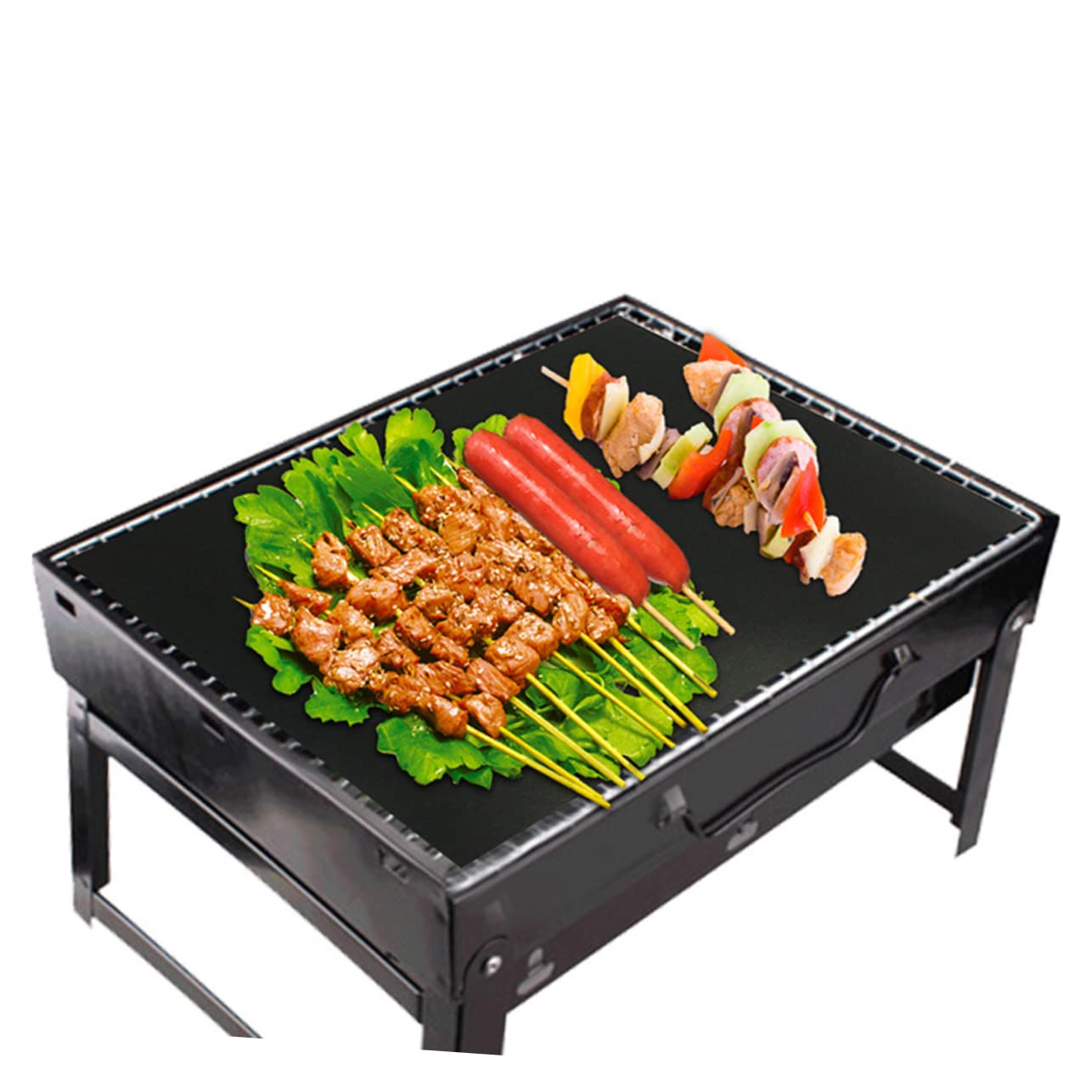 Toyvian 2 Sätze Ptfe Grillmatte Antihaft Baking Sheets Für Bbq Grill Wiederverwendbar Hitzebeständig Fleisch Gemüse 4 Stücke * 2