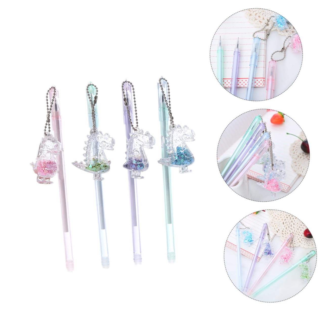 Ciieeo Lot De 3 Stylos À Encre Gel Avec Pendentif Dinosaure Adorable Écriture Fluide Pour Étudiants Garçons Et Filles 10 Pièces X 3