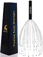USAGA 36 Fingers Scalp Massager Head Scratcher - Patented Stress Relief Tool for Head & Body Tingles, Black Stocking Stuffer Gift