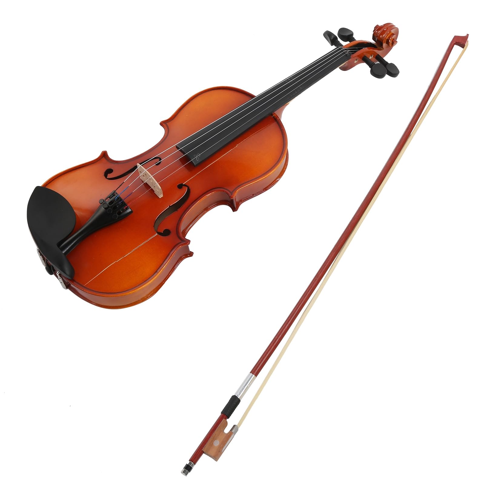 Strumento per Principianti per Violino 4/4 in Legno Massello Naturale per Studenti - Kit Completo con, Ponte, Colofonia e Custodia