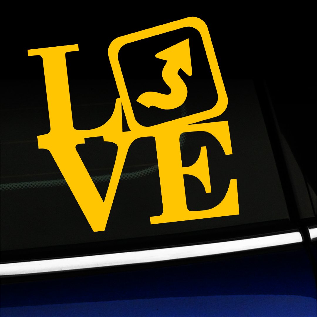 Artistic Reflection Love Twisties - Decal for Mini Cooper - Choose Color - [Yellow]