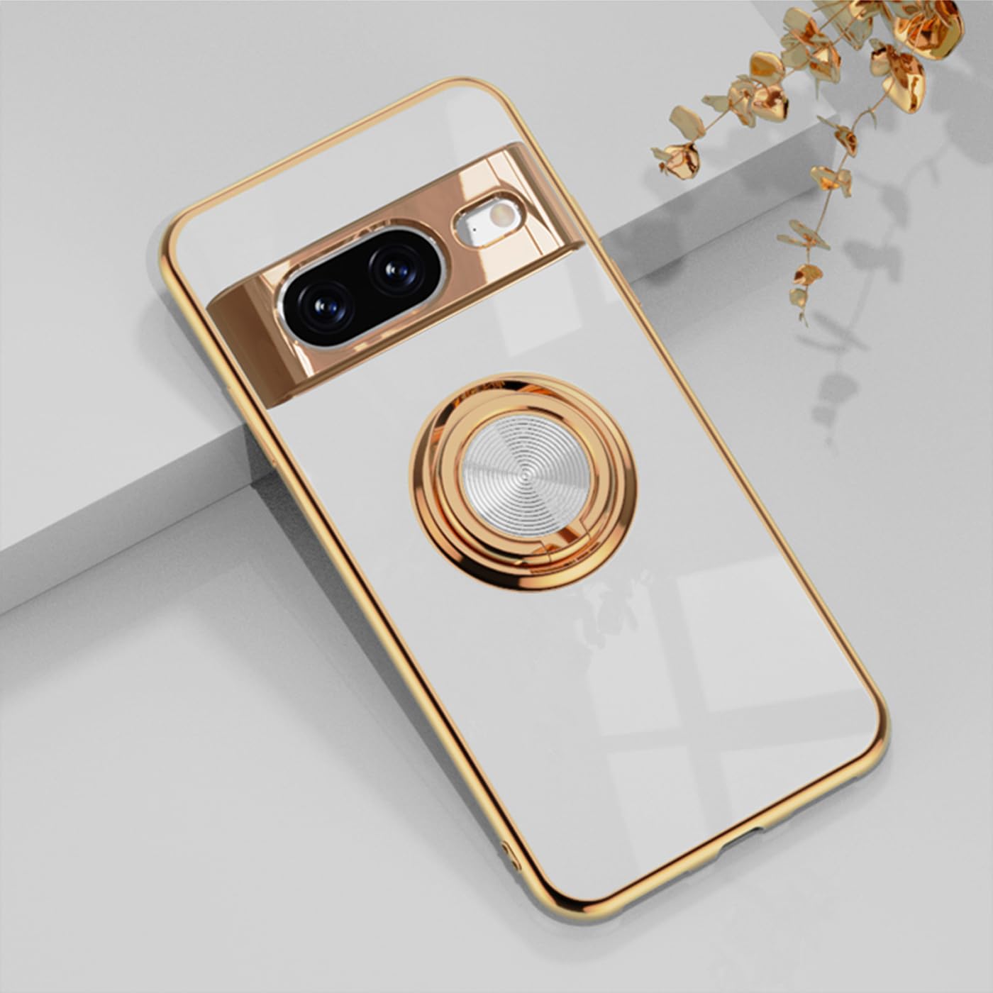 XINYEXIN Cover per Google Pixel 9a, Custodia con Protezione Fotocamera [360° Magnetica Anello Supporto] Hard PC y TPU Silicone Antiurto Custodie - Viola