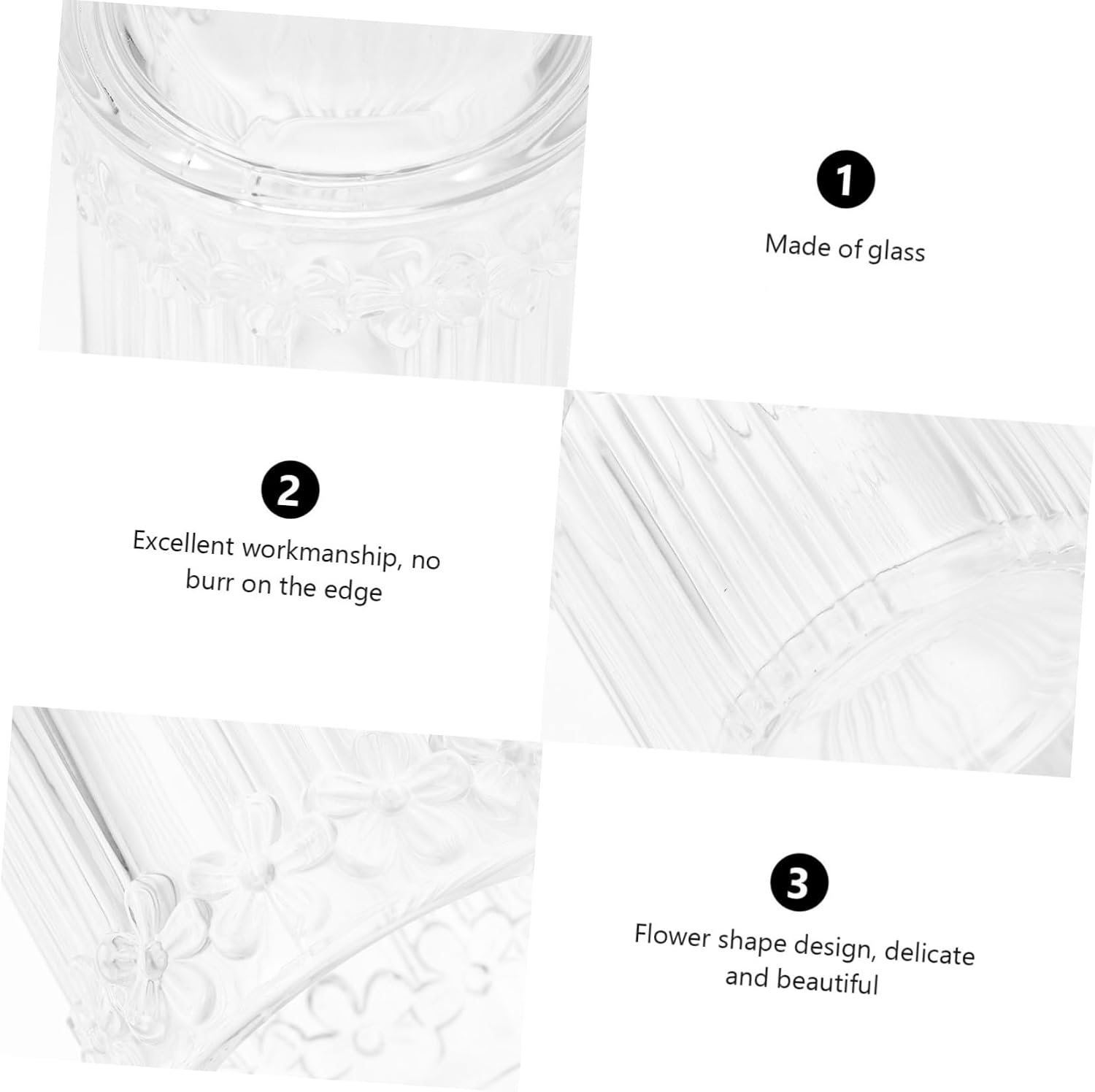 Space-saving Flower Storage Box Glass Storage Case Jewelry Box Decorative Swab Retro Glass Bottle