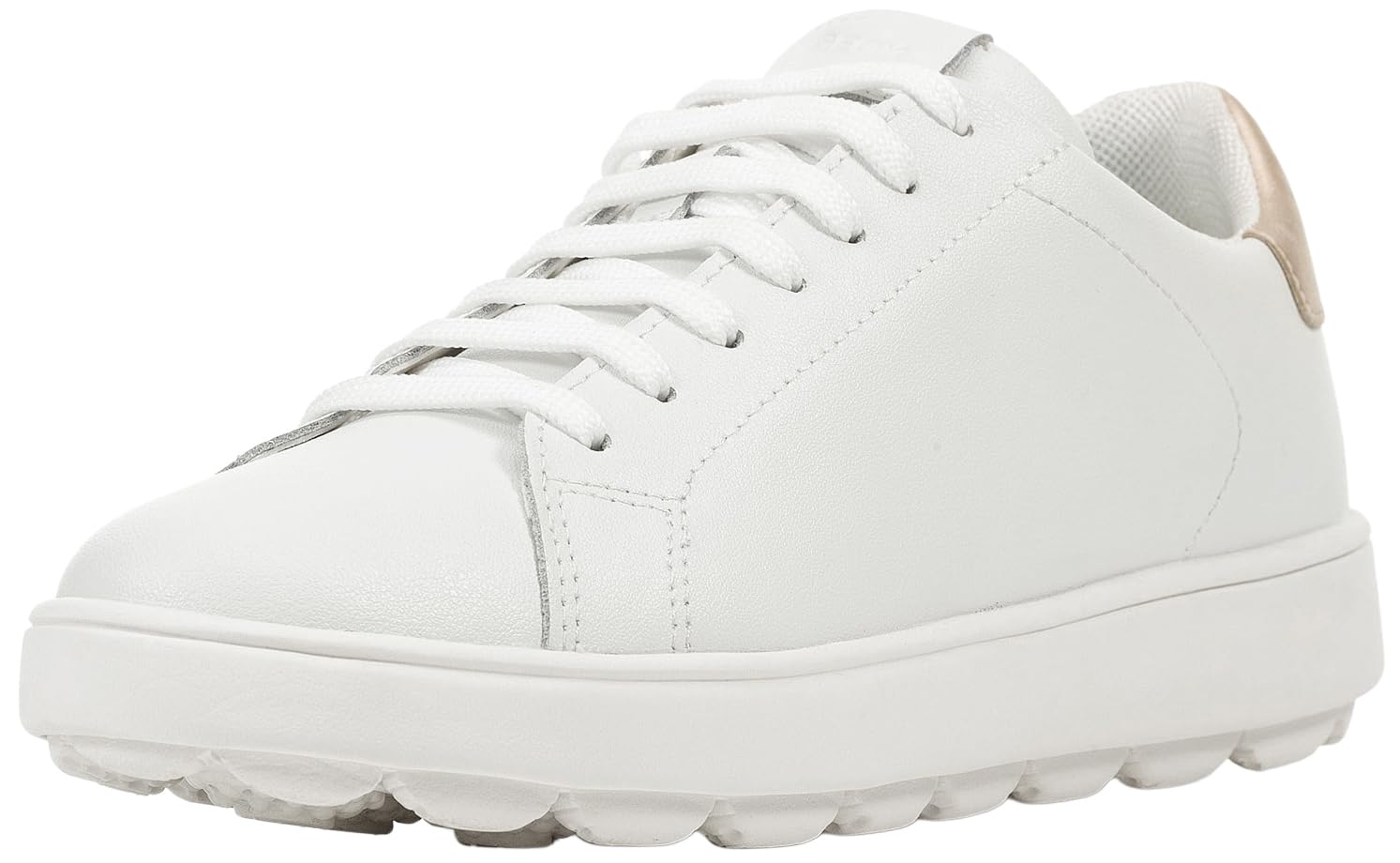 Geox Women's D SPHERICA ECUB-1 B Trainers, White/LT Gold, 40 EU
