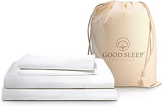 1000 Thread Count Cotton Sheets:100% Long Staple Egyptian Cotton Queen Size Bed Sheets, Sateen Weave for Soft and Silky Feel, 4 Piece Cotton White Sheet Set, Fits Mattress Upto 16" Deep Pocket