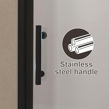 28-29 W x 72 H Frameless Bifold Pivot Shower Door, Matte Black
