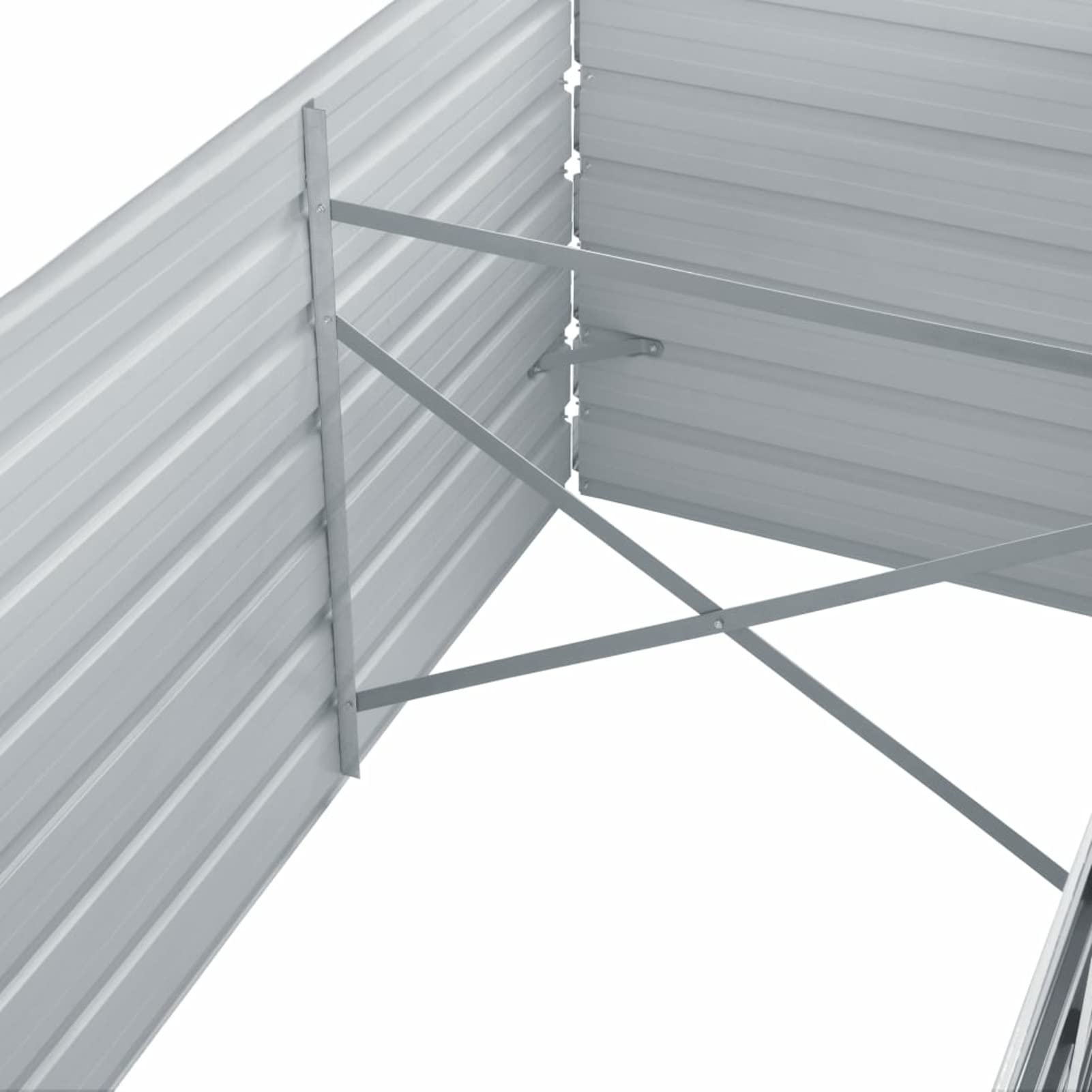 Arriate, Mesa De Cultivo, Huerto Domestico, Cultivo De Plantas Aromaticas, Arriate De Jardín, de jardín de Acero galvanizado Gris 240x80x45 cm