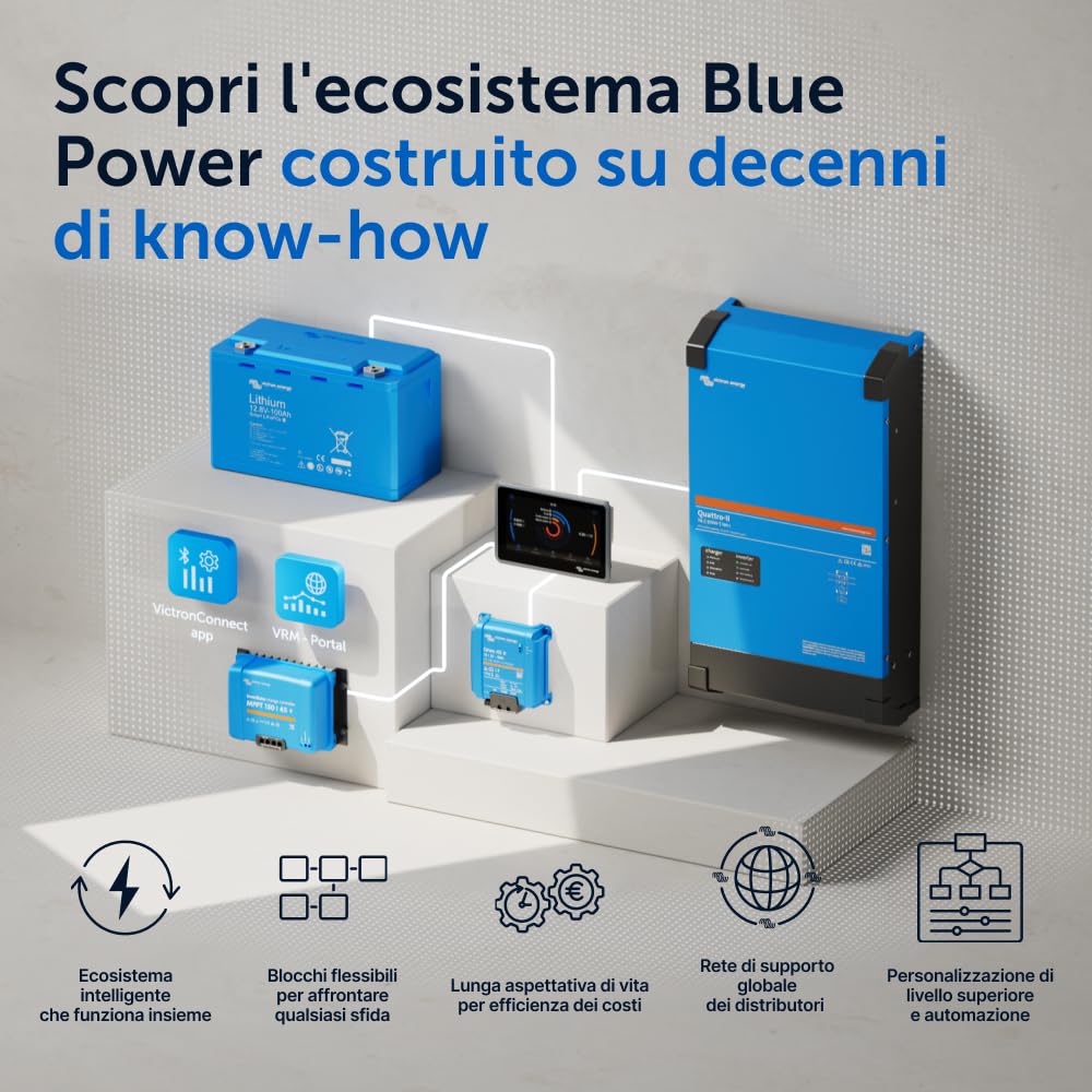 Victron Energy SmartSolar MPPT MC4 250V 60 amp 12/24/36/48-Volt Regolatore di Carica Solare (Bluetooth)