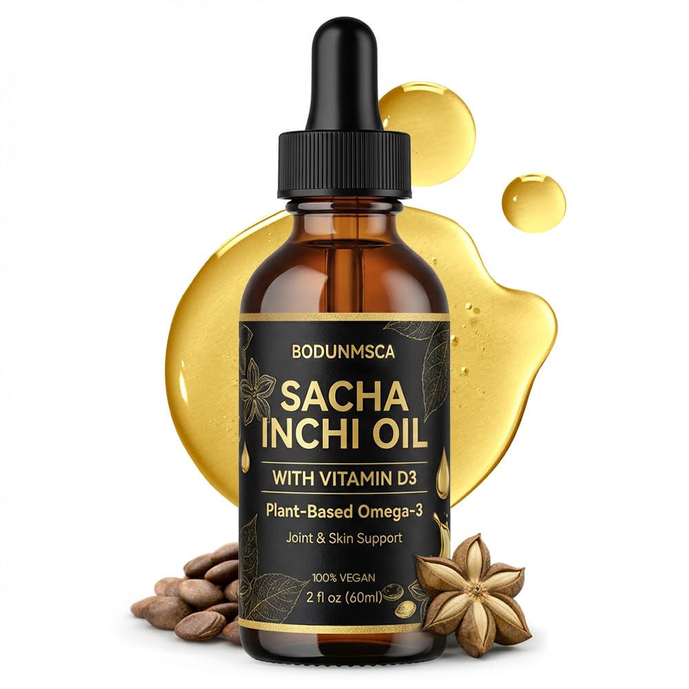 BODUNMSCA Suplemento de óleo de sacha inchi orgânico líquido com ômega 3-6-9 e vitamina E, 60 mL