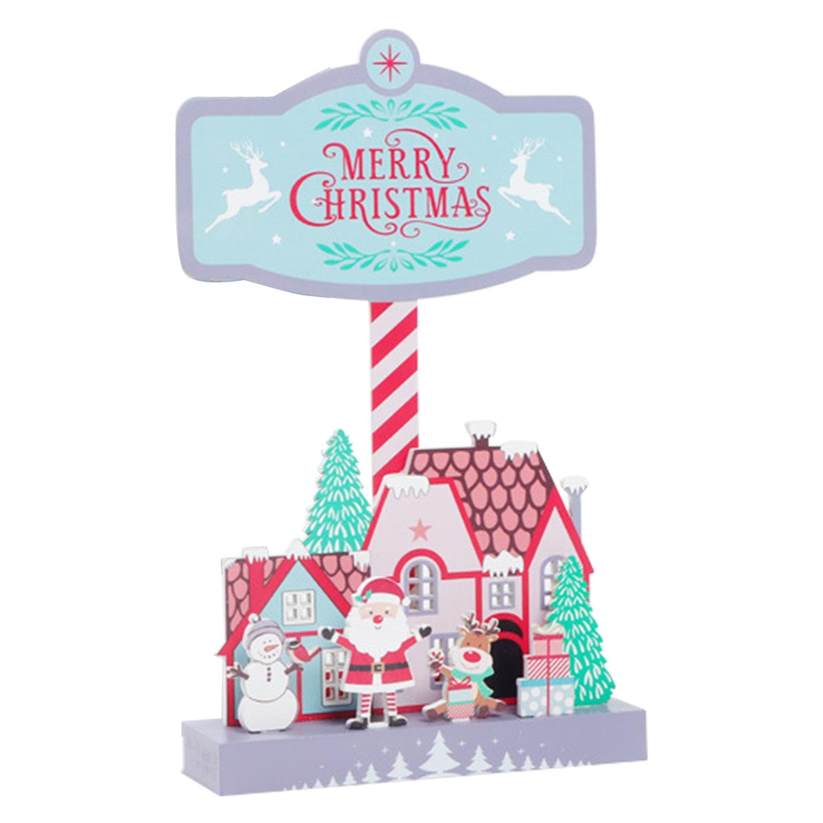 Decoración de mesa de Navidad de madera, adorno de mesa de madera de Feliz Navidad, adornos de casa de invierno, centro de mesa decorativo para escritorio, interior, hogar, vacaciones
