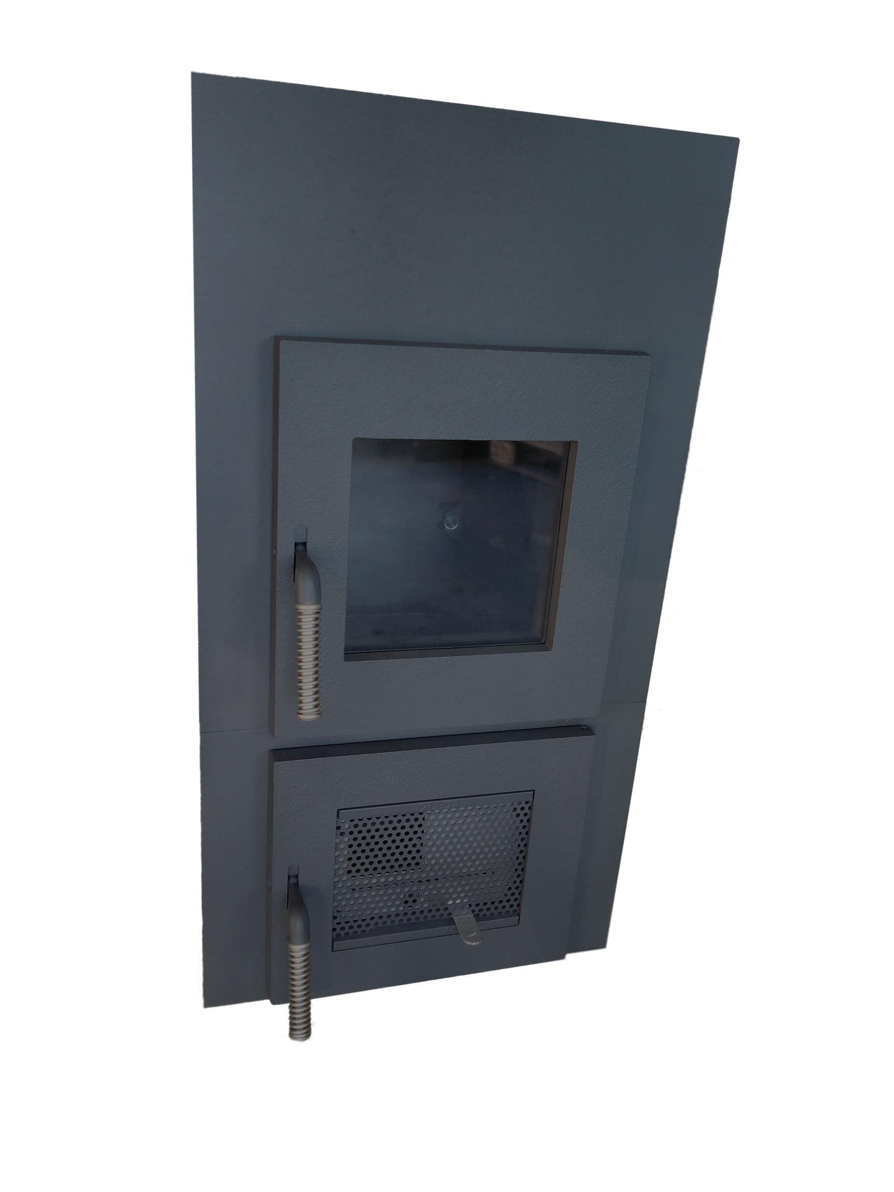 Kachelofeneinsatz LEDA Rubin K17 6 kW Frontplatte A 79x42 cm