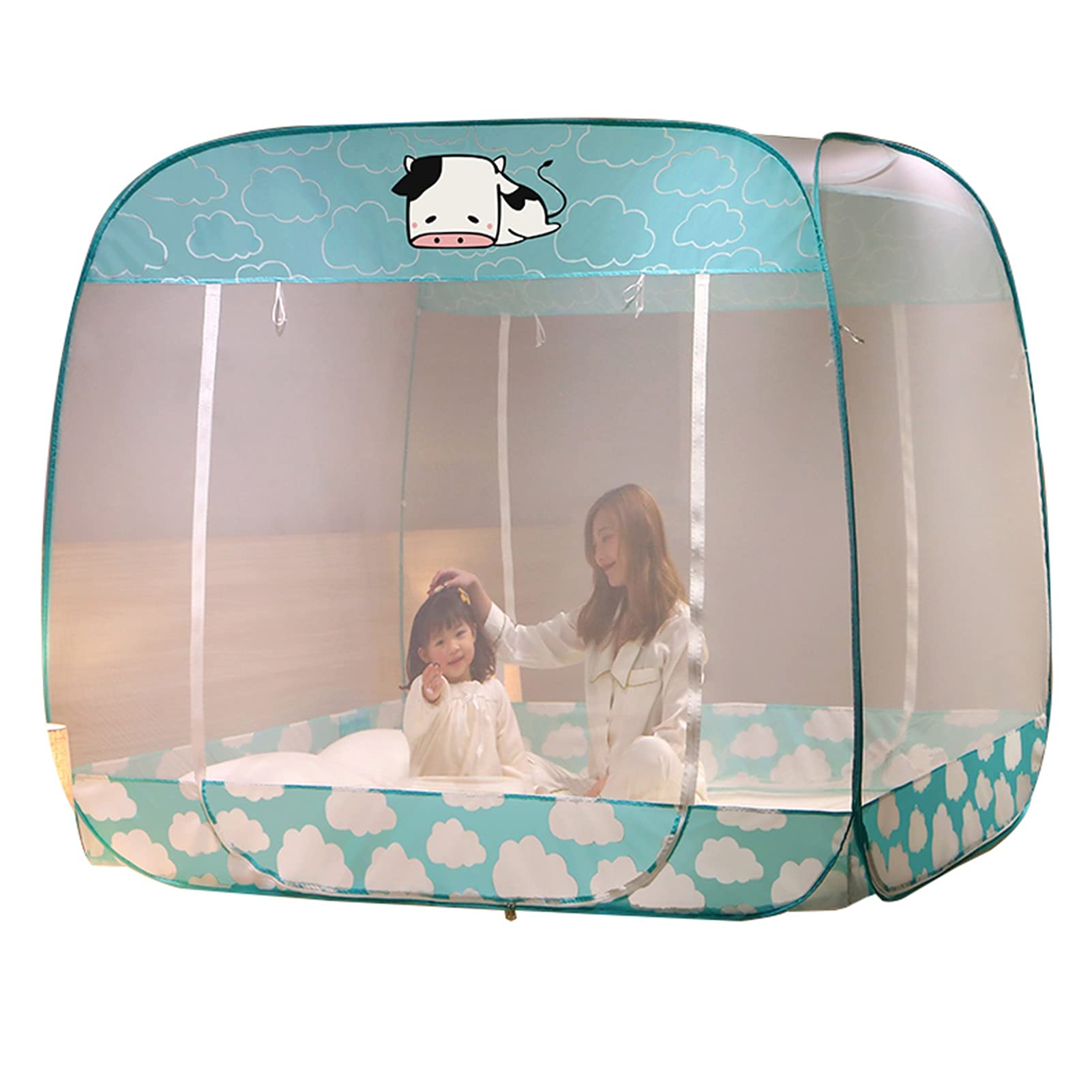 - Zanzariera - Installazione Tenda per zanzariera da Campeggio all'aperto, Zanzariera per Letto Singolo/Letto Matrimoniale per la casa, Design anticaduta (Dimensioni : 1.2x1.95x1.65m)