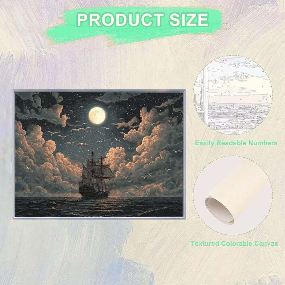 Malen Nach Zahlen Erwachsene DIY Komplettset - Hochwertige Acrylfarben & Leinwand - Entspannendes Kunsthandwerk für Anfänger & Fortgeschrittene Ideales Home Deko Sternenschiff Motiv (80x100cm) C-921