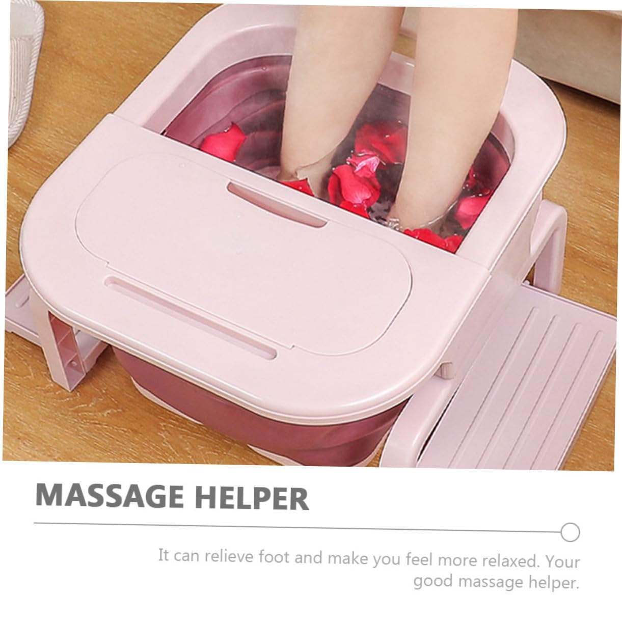 FRCOLOR Klappbare Fußbadewanne aus Pp mit Massage Rollern Großer Komfortabler Fußbad Eimer für Familiengebrauch und Reise Entspannend und Praktisch Zufällige Farbe