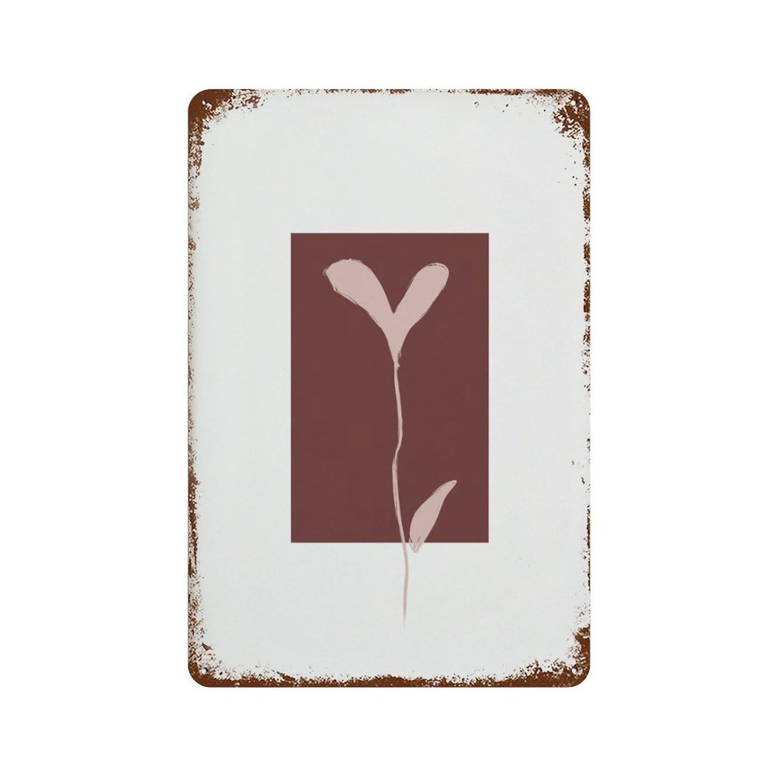 xiaoxiaoshen He Flower Silhouette Minimalist Rose Wall Decor Art Metal Tin Poster Modern Home Decor Art Home Bar Shop Decorations Vintage Sign 30x20cm