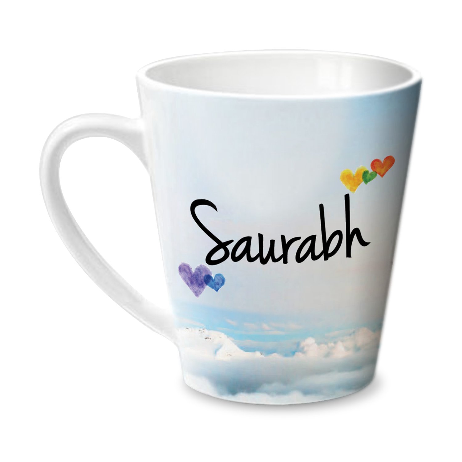Hot Muggs® Simply Love You Saurabh Conical Personalised Name Ceramic, 315ml, 1 Unit